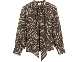 comma - female - Blouse met strik in een lichte lyocellmix