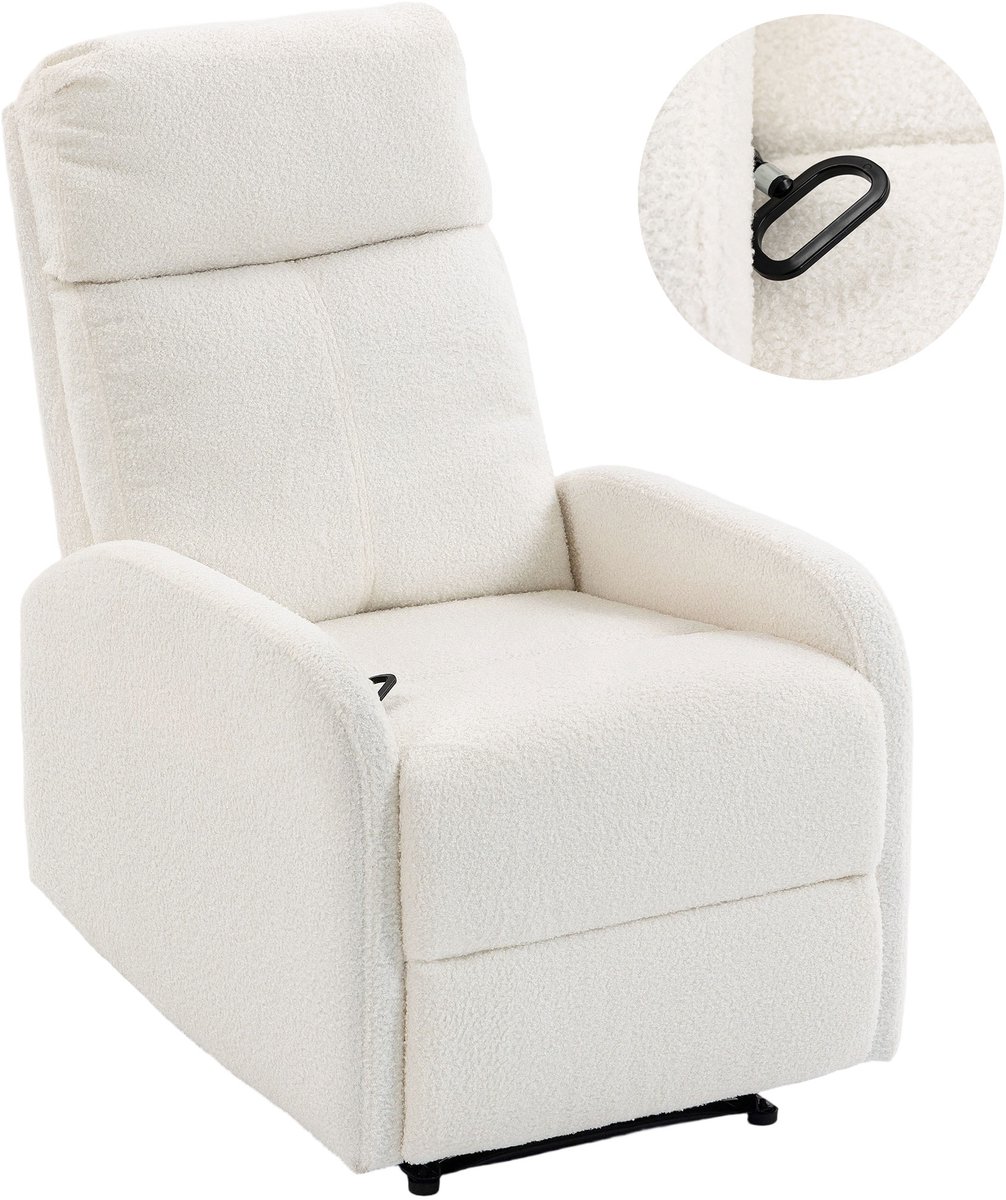 HOMCOM - Relaxbank - Pluche teddybeer (100% polyester) - 64 x 88 x 101 cm - Crème