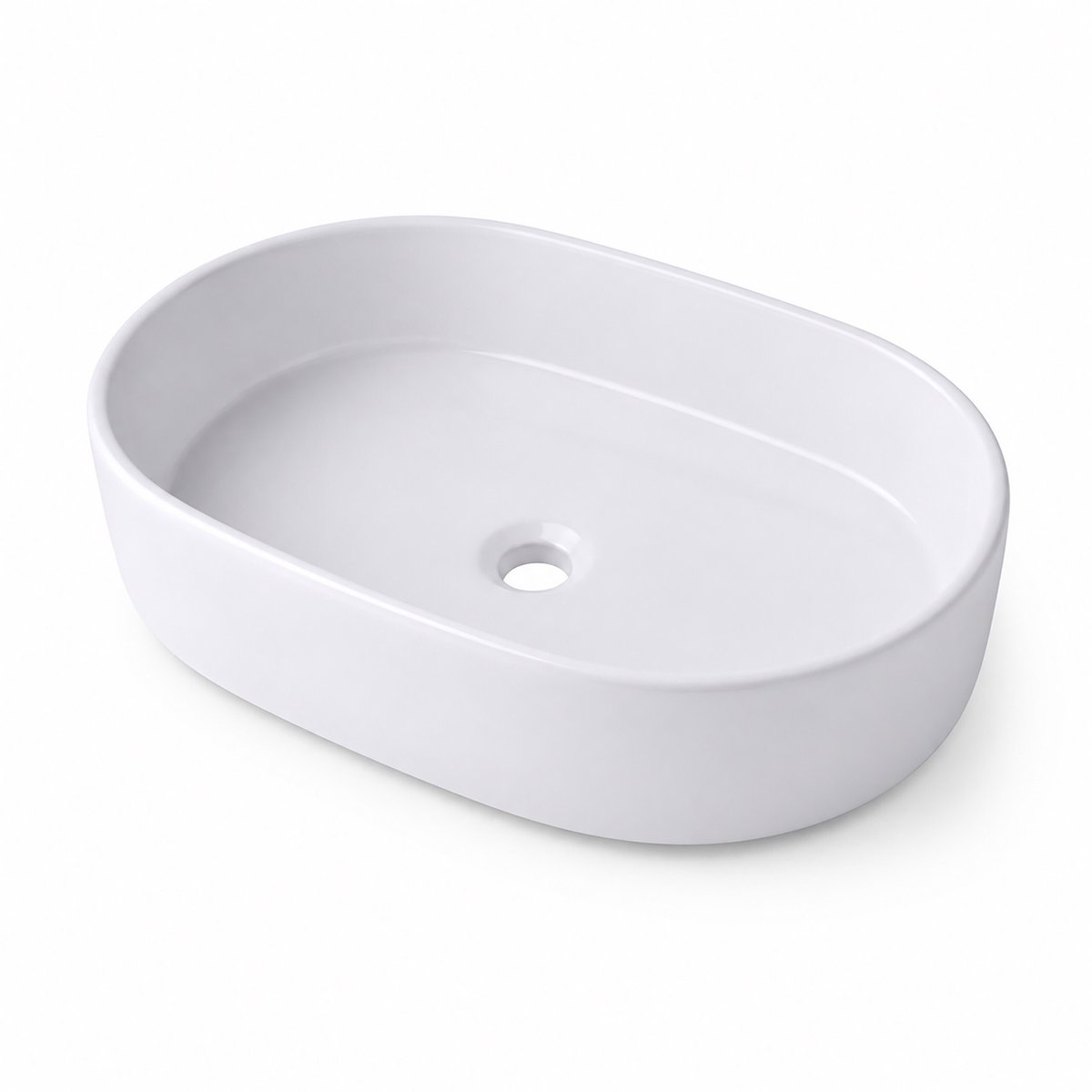 Waskom opbouw - 14,5x55x34 cm - zonder kraangat - wit