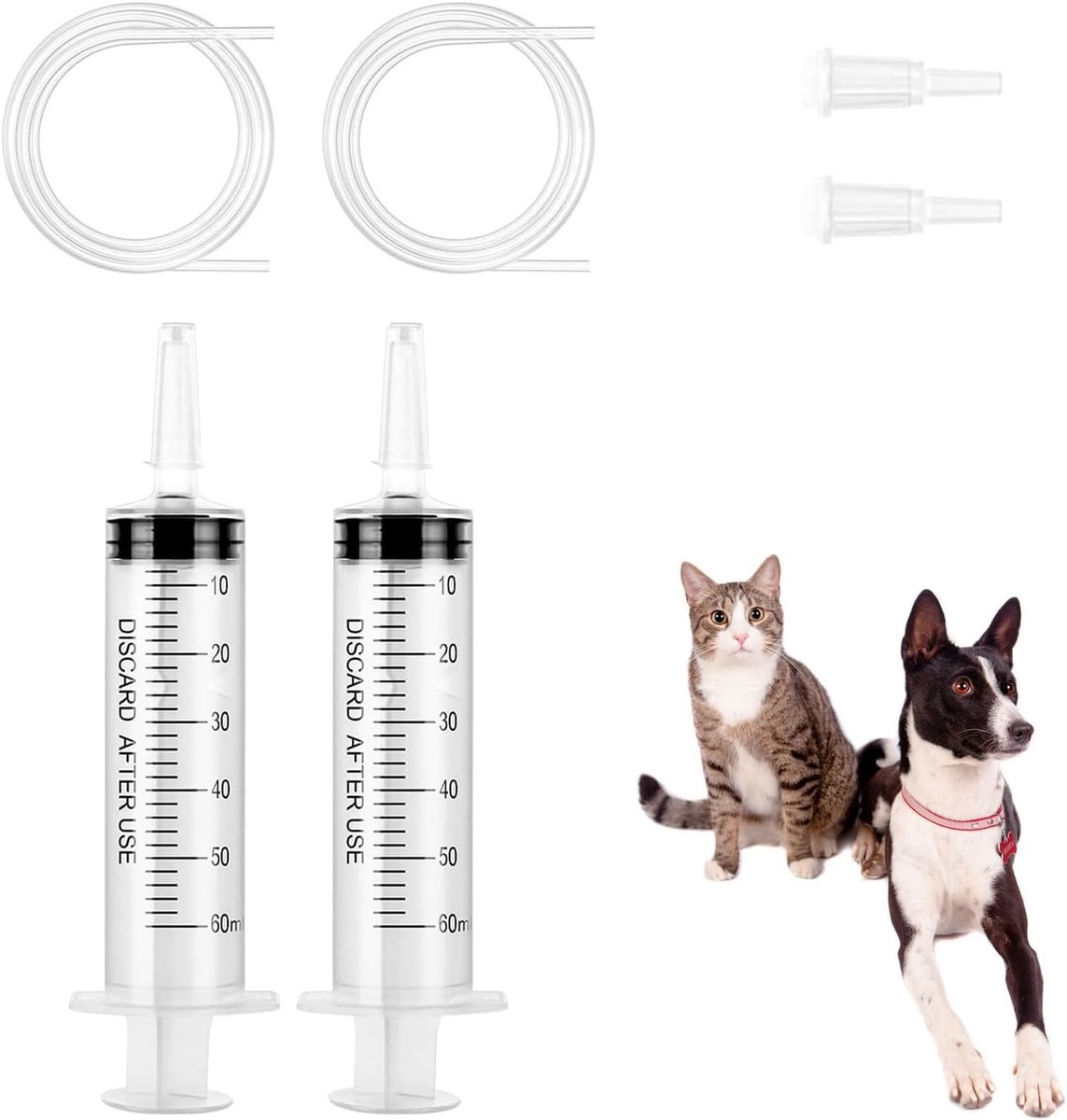 Plastic Spuit met Slang - Transparant - 60 ml - Duurzaam PP-materiaal met PVC Slang - Voor Diverse Toepassingen