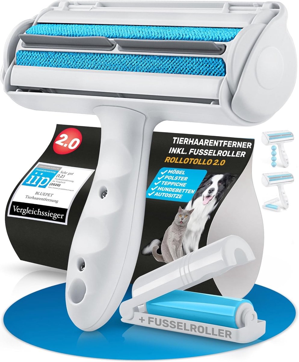 Pluizenverwijderaar - Wit - Inclusief Mini-Pluisroller - Zelfreinigend Huisdierhaar Verwijderaar voor Meubels en Textiel