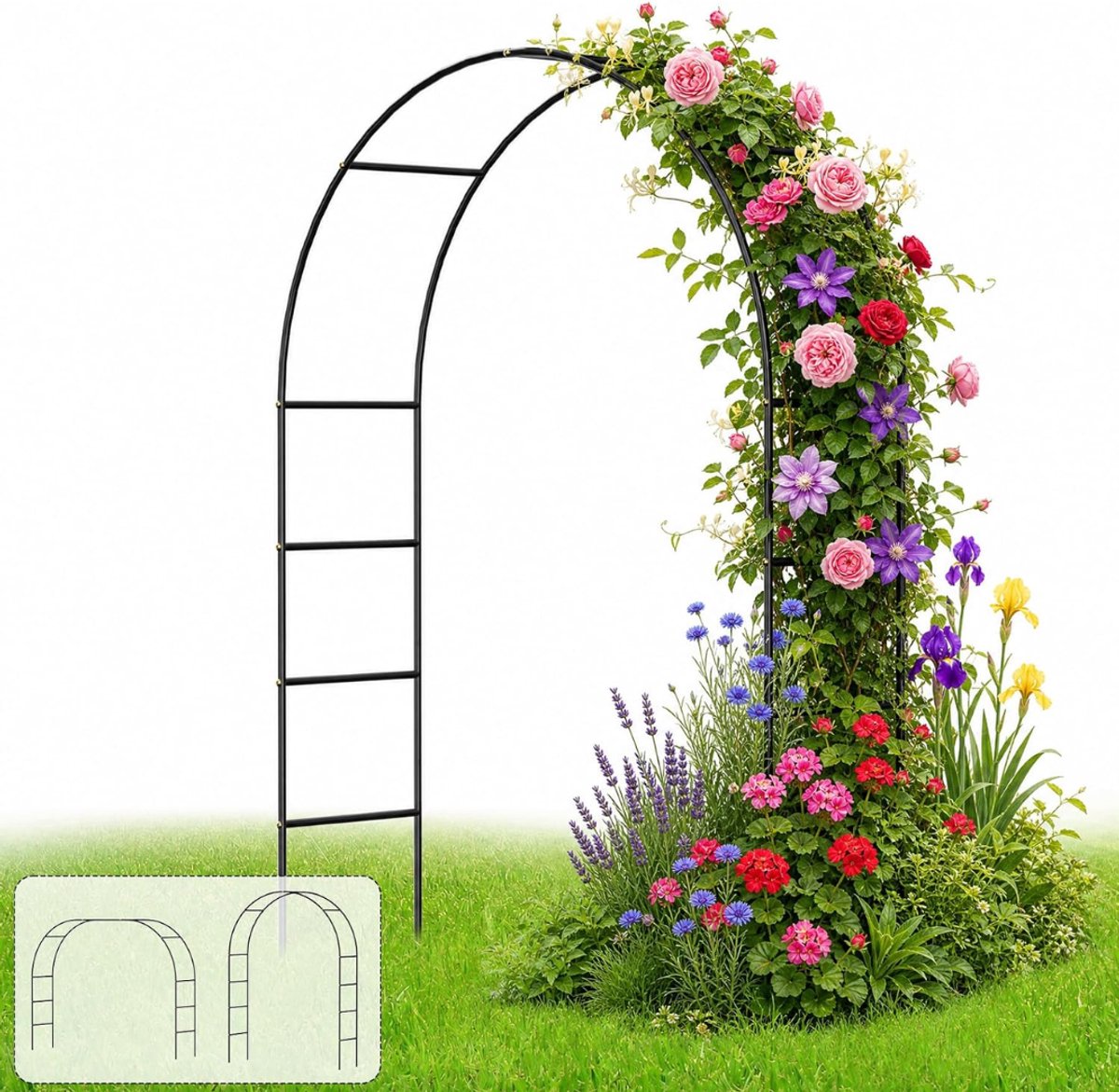 ZRNS® Metalen Tuinboog - Rozenboog - Trellis voor Planten - Tuindecoratie