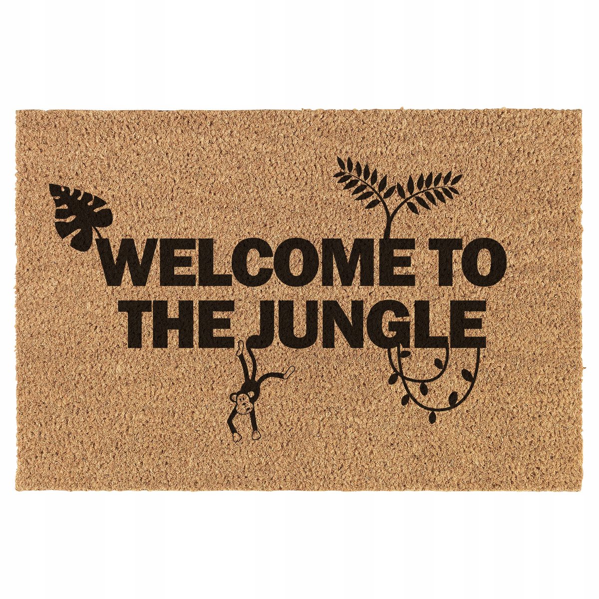 Grappige kokosvezel deurmat 'Jungle' - 60x40 cm