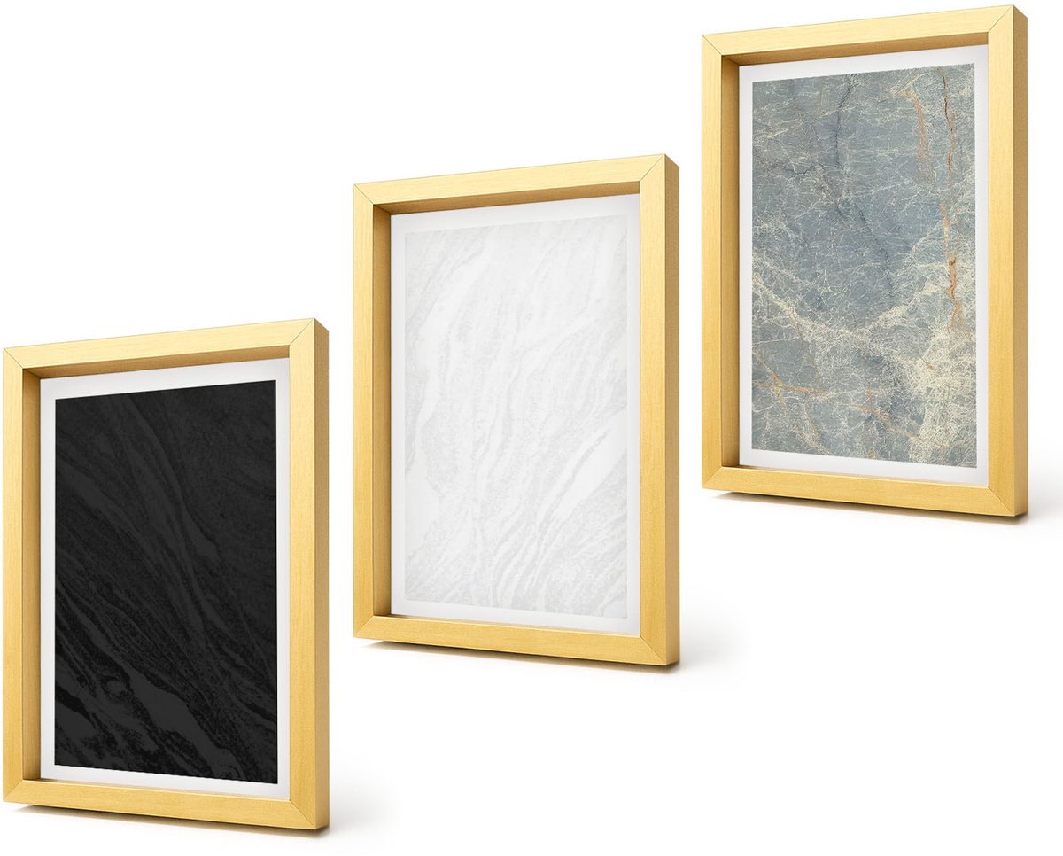 Coloray 4-Delige Schilderij Set - Diverse kleuren elegante stenen constructies - 20 x 30 cm - Wanddecoratie - Muurdecoratie - Woonkamer - Stijlvolle Muurdecoratie