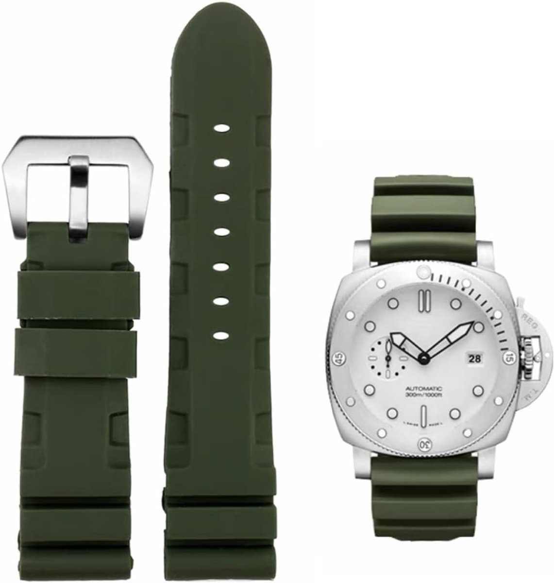 Watch Bands for Panerai 22mm,24mm Premium Quality Waterproof Silicone Choose Color-width Rubber Belts Rubber - ShopVlot