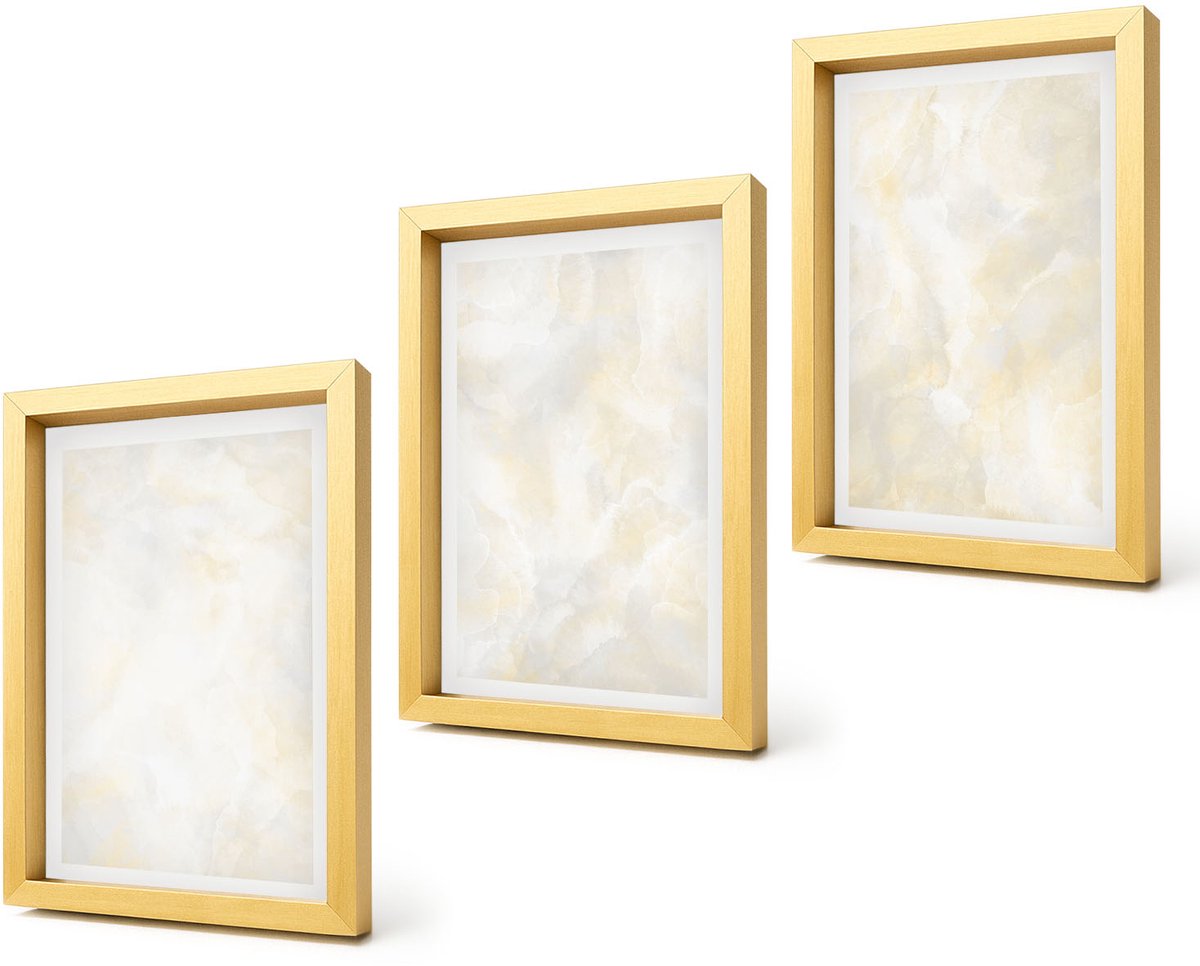Coloray 4-Delige Schilderij Set - Heldere texturen, penseelstreken en design. - 20 x 30 cm - Stijlvolle Muurdecoratie - Slaapkamer - Woonkamer Decoratie