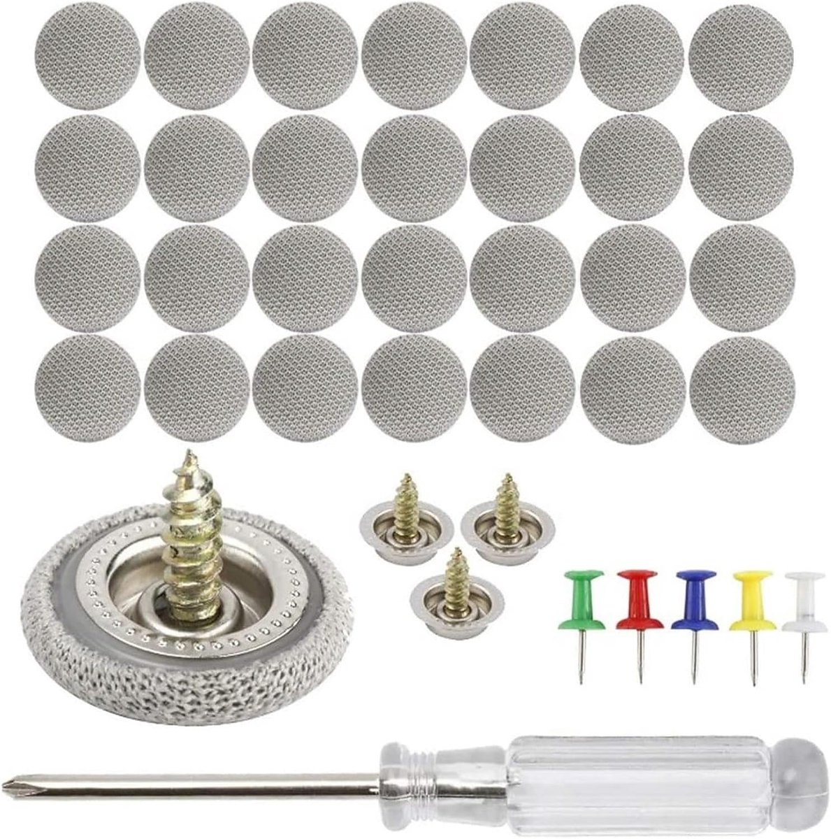 CHEVVY 50pcs Car Roof Nails Repair Knobs Roof Car Pins Colors Screwdriver Rivets Holding Buckle Repair Kit Roof Car - ShopVlot