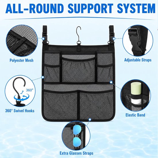 Pool toy storage bag, pool storage bag, pool storage basket, pool organizer pool, storage bag for games, beach - ShopVlot — afbeelding 5