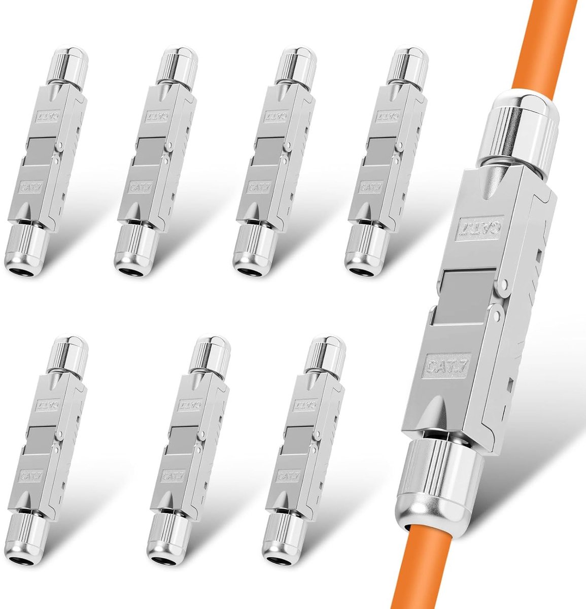 8 stuks CAT 7 LSA-netwerkkabelconnectoren zonder gereedschap, RJ45 Cat7 connector, STP veldconfigureerbare koppeling - ShopVlot