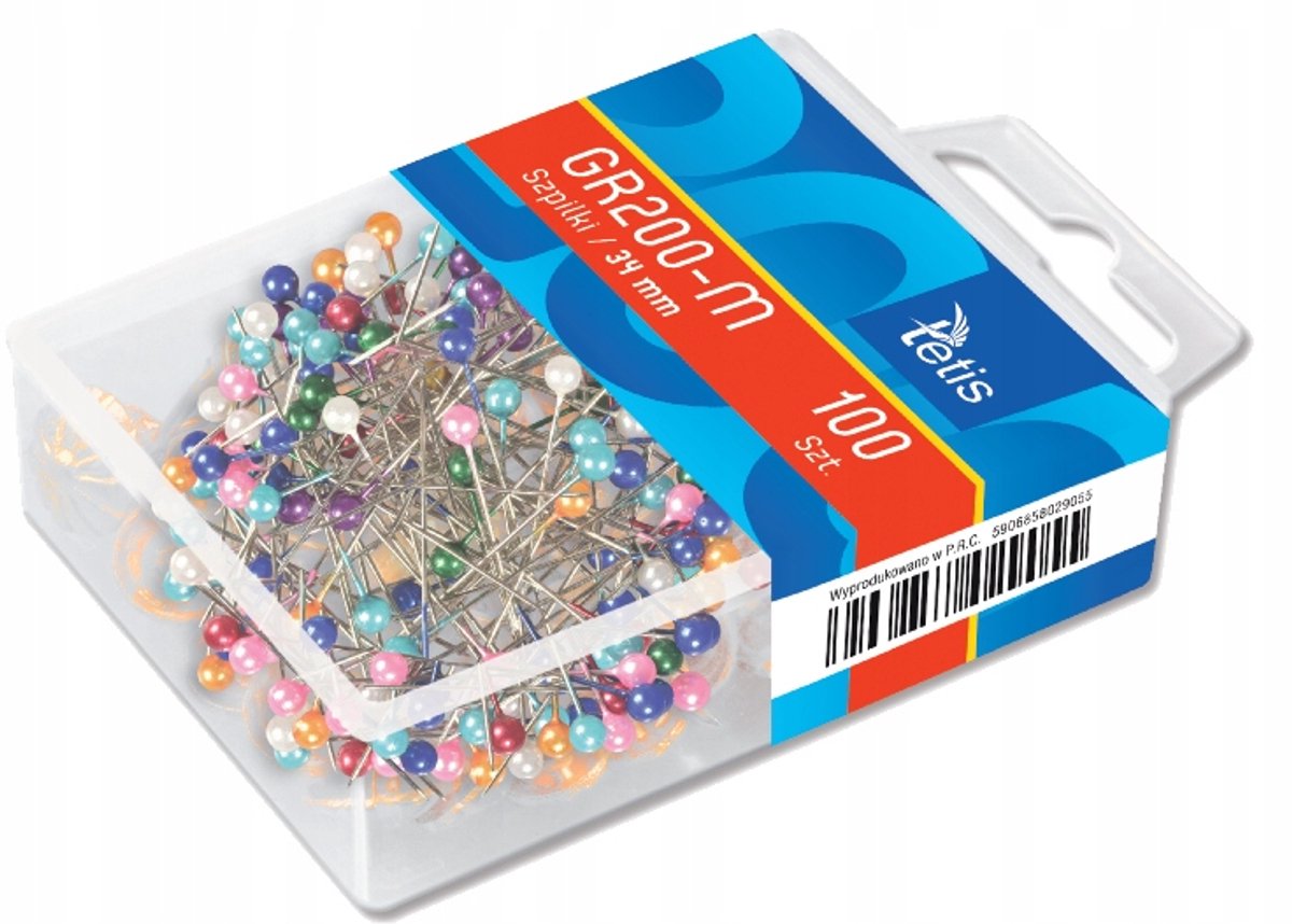 Kleurrijke Spelden met Plastic Koppen - 100 Stuks