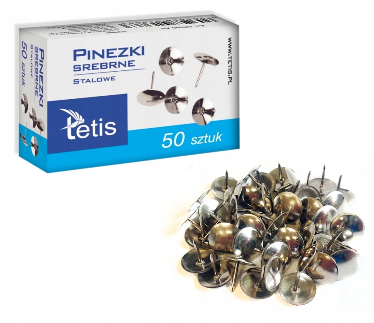 Tetis Zilveren Punaises - 50 Stuks