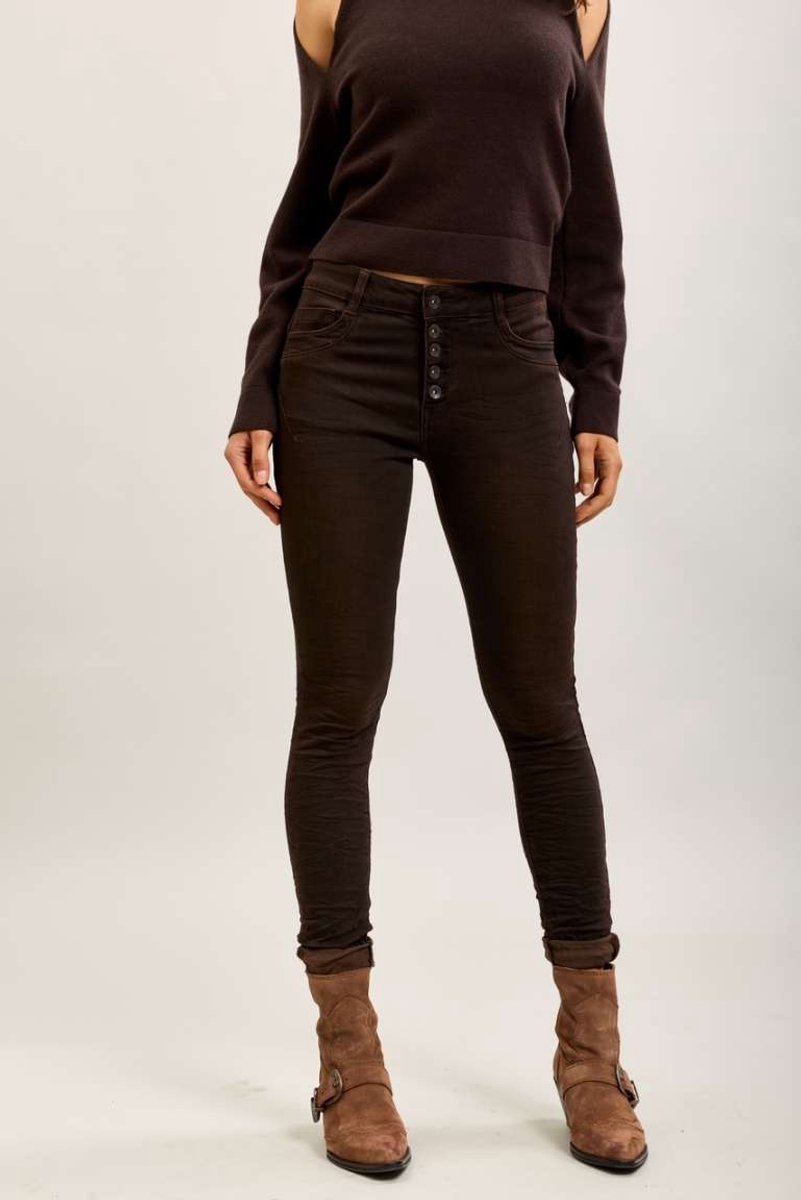 Toxik3 - Crinkle Jeans 5 button denim bruin