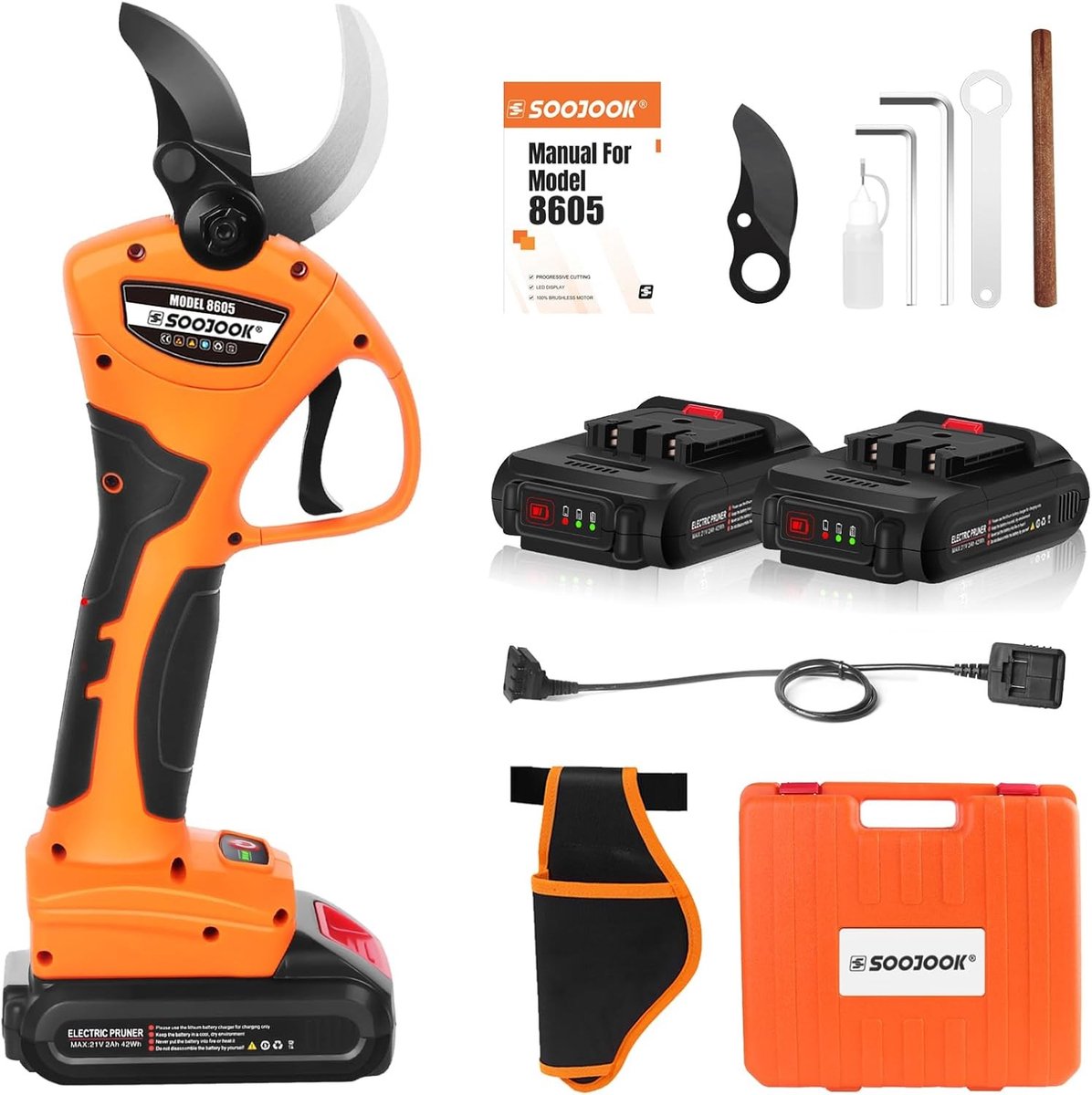 Knipschaar tuin - 40 mm - Elektrische accutakkenschaar met progressieve snijfunctie - Professioneel tuingereedschap