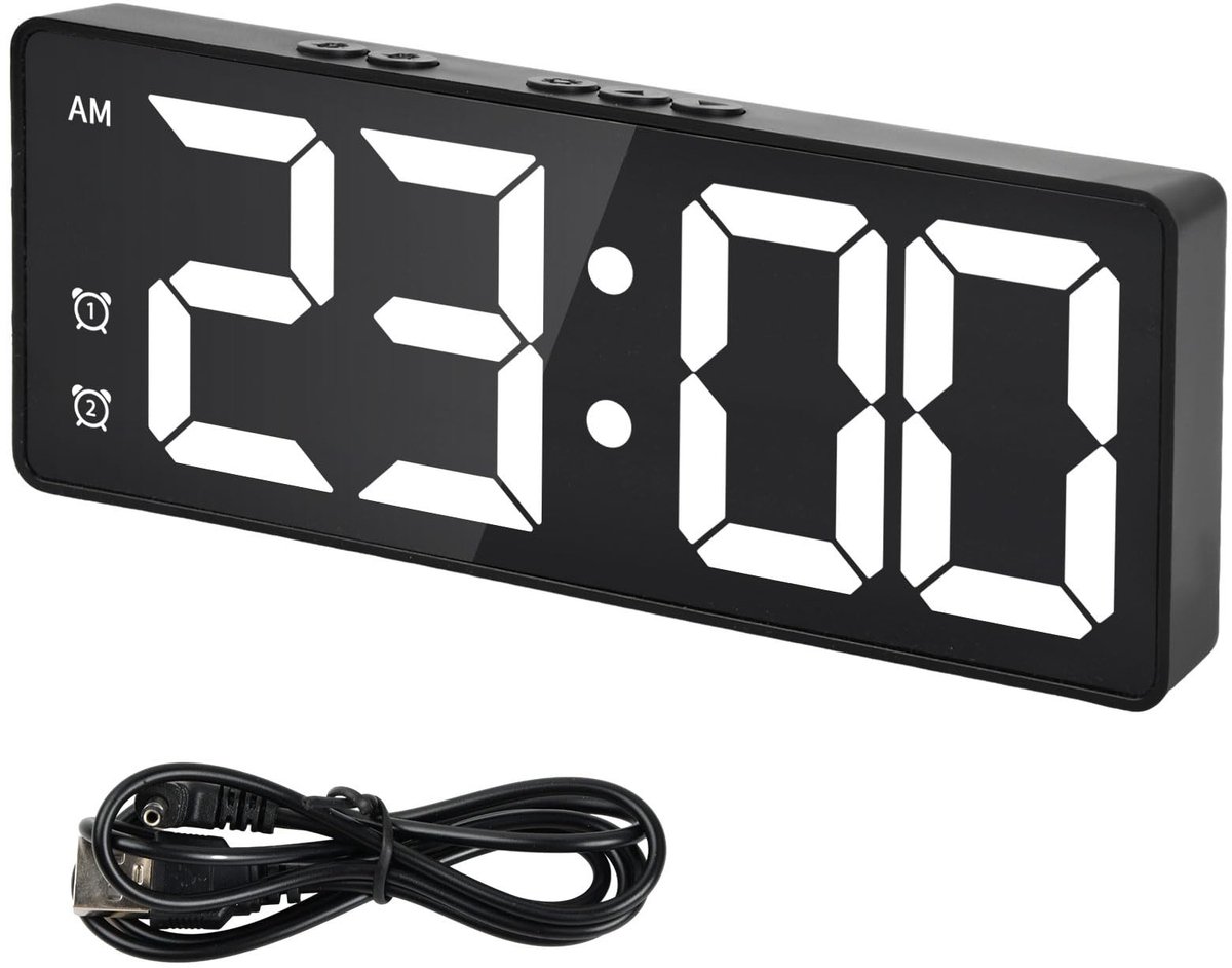 Solidchoice - LED Digitale Wandklok met Temperatuurweergave