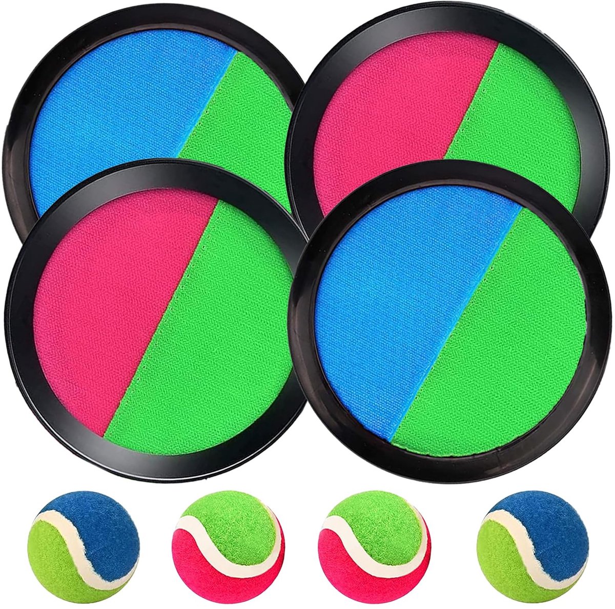 Solidchoice - Klittenbandbalspel voor Kinderen, Set van 4