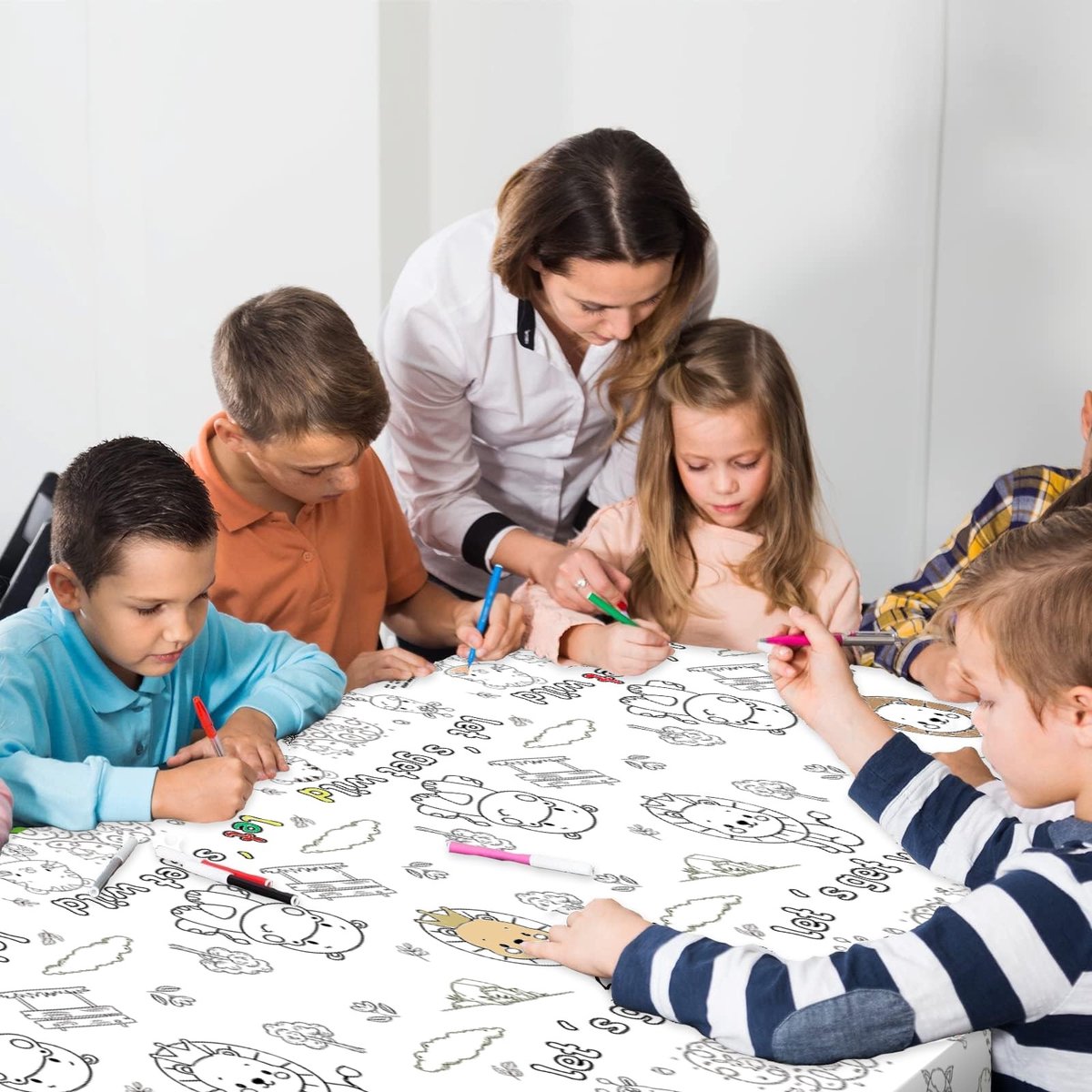 Solidchoice - Rechthoekig Kleur Tafelkleed voor Kinderen 137 x 274 cm