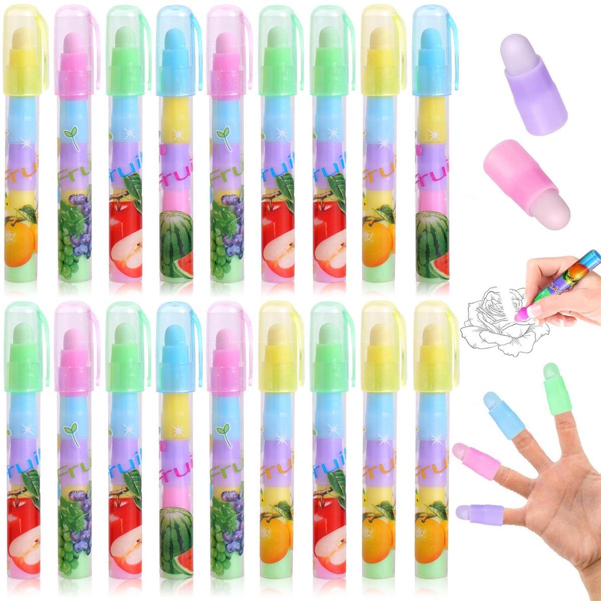Solidchoice - Set van 18 Fruitvormige Penstijl Gum voor School en Kantoor