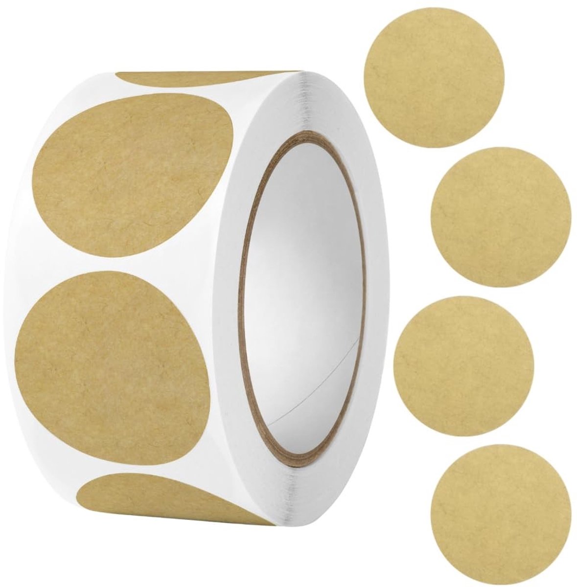 Solidchoice - Ronde Kraft Papier Cadeau Stickers 500 Stuks Zelfklevende Labels