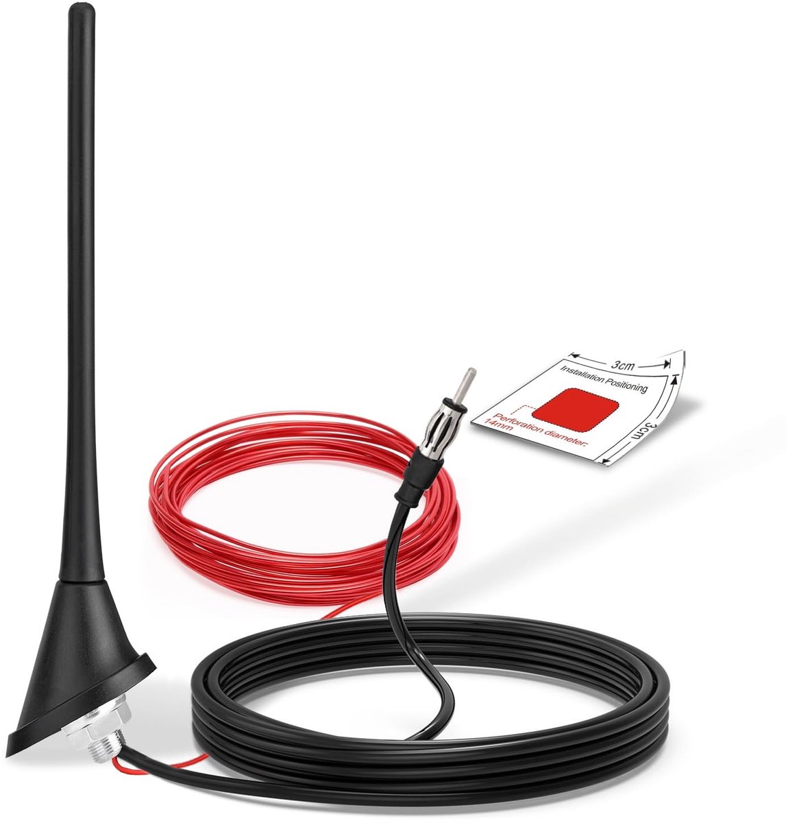 Solidchoice - Actieve Autoantenne met Versterker en 5m Kabel