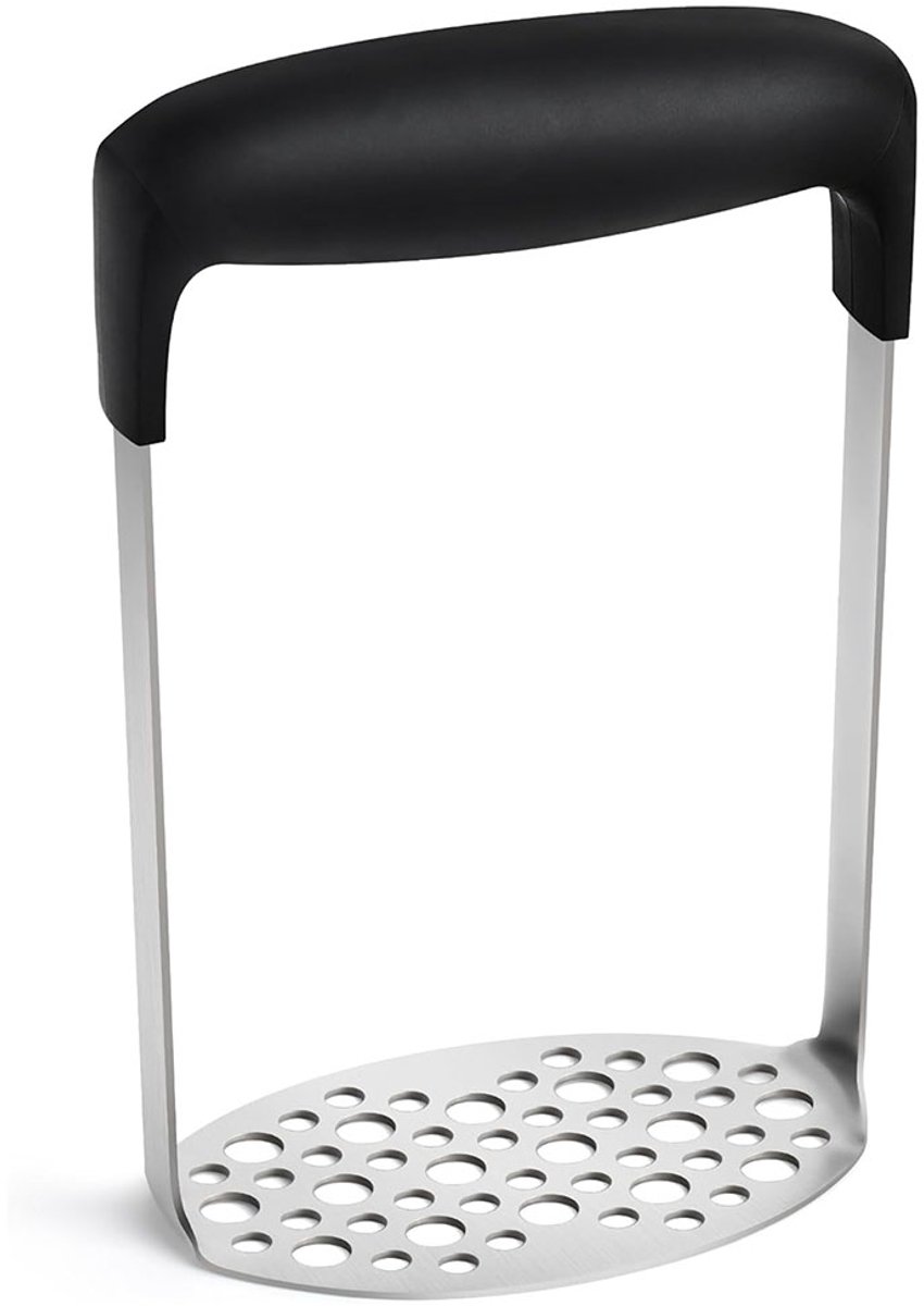 Aardappelstamper – Babyvoedingspers – Zacht, antislip handvat – Multifunctionele voedselstamper – Voor in de keuken – Zwart