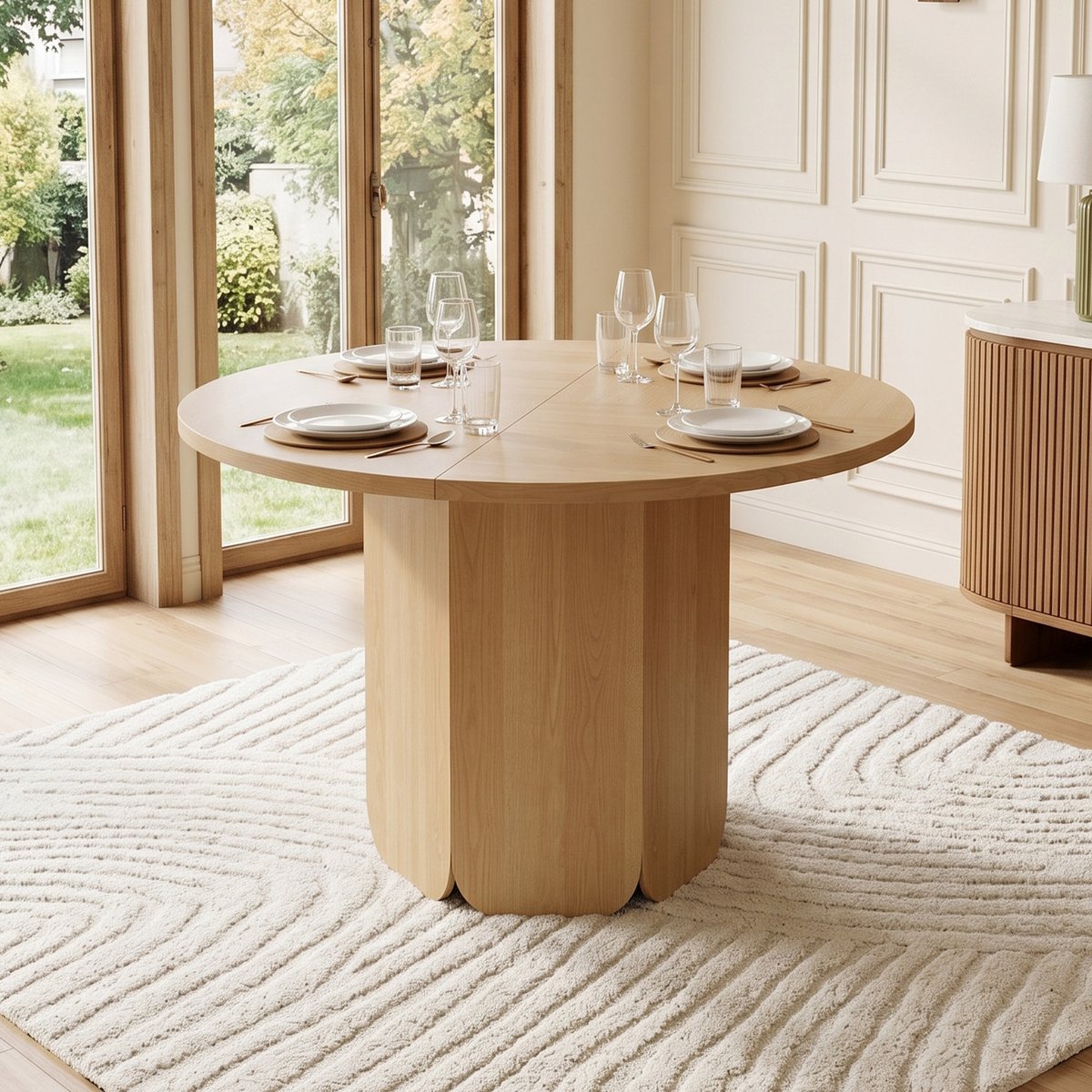 VVBV Eettafel 120x120x75 cm - Rond, 4-6 Personen - Eiken, MDF