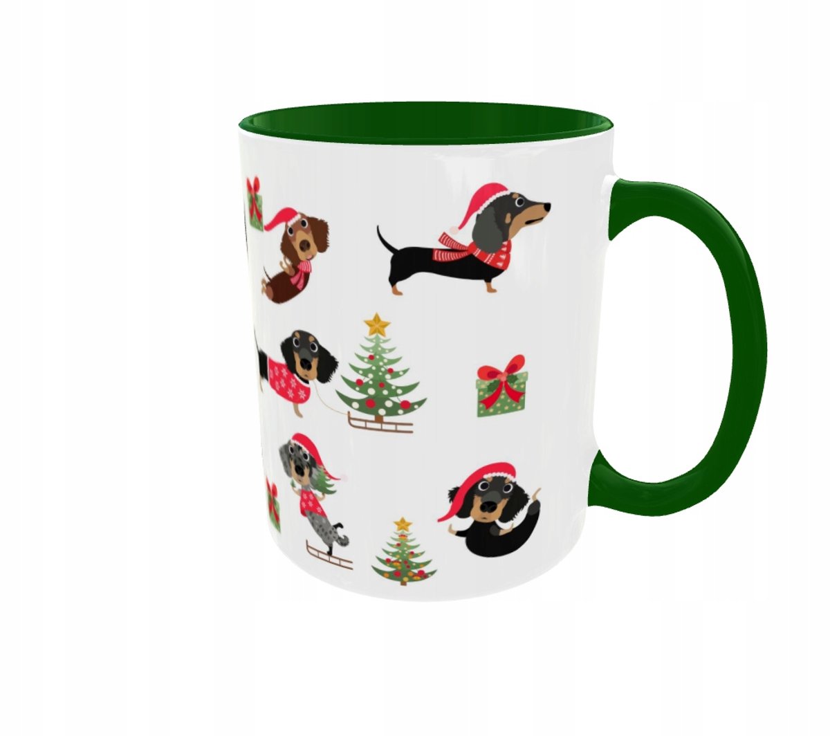 Keramiek Mok 330ml - Teckel Liefhebber - Kerst Design