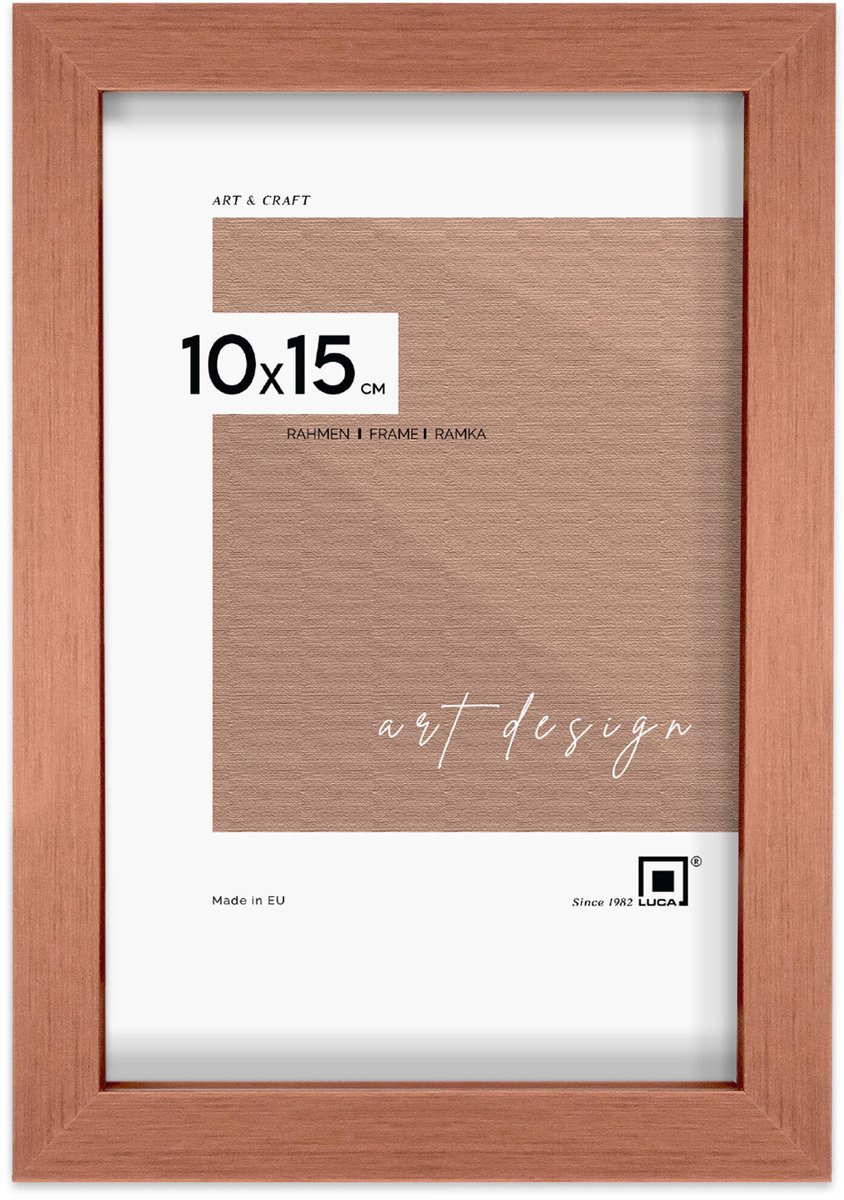 Merkloze Fotolijst 10x15 cm, Koperkleurig, MDF met plexiglas