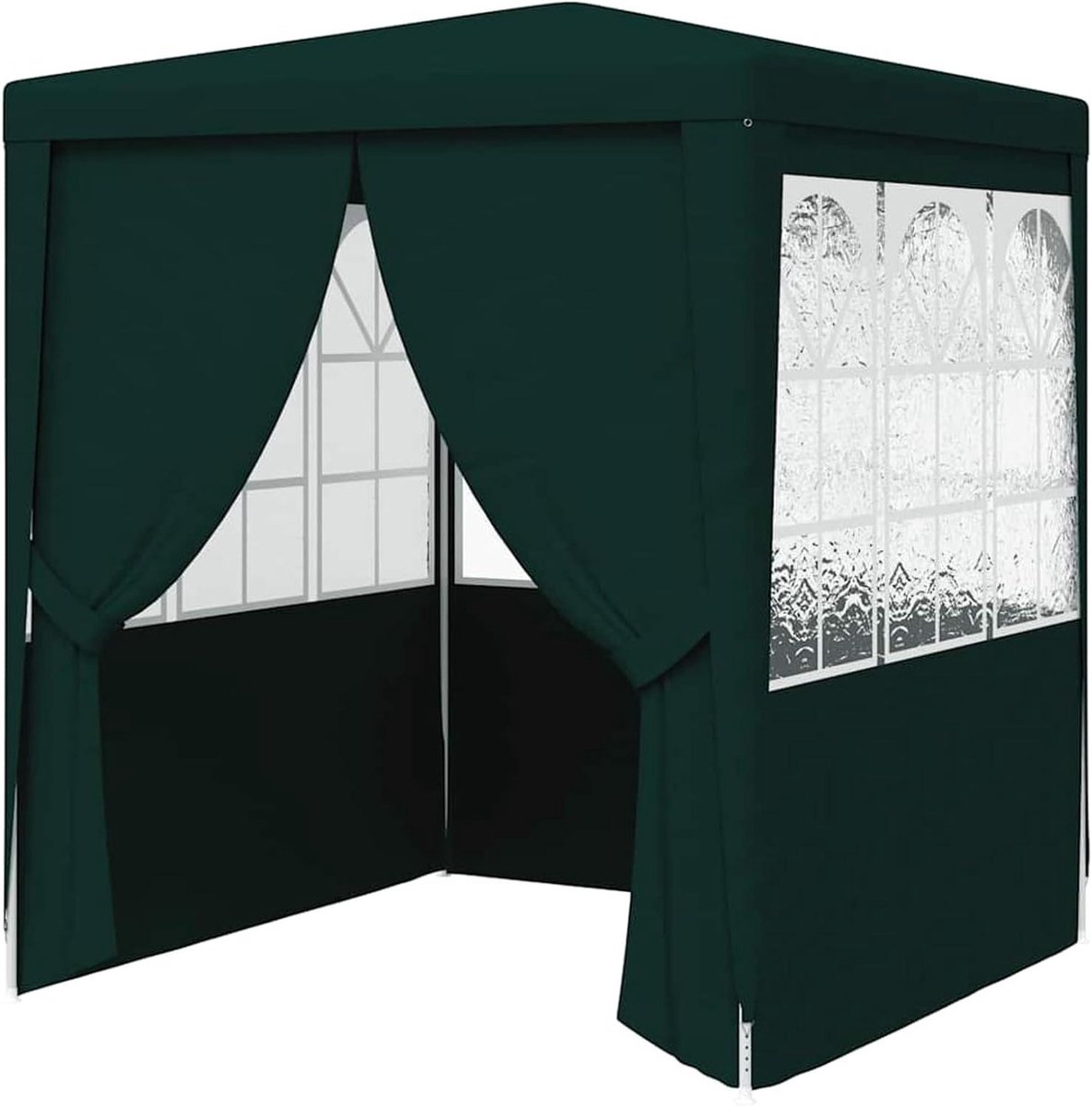 Partytent met zijwanden - Feesttent paviljoen - Buitenfeesten organiseren - Water- en uv-bestendig - 2 x 2 meter - Groen