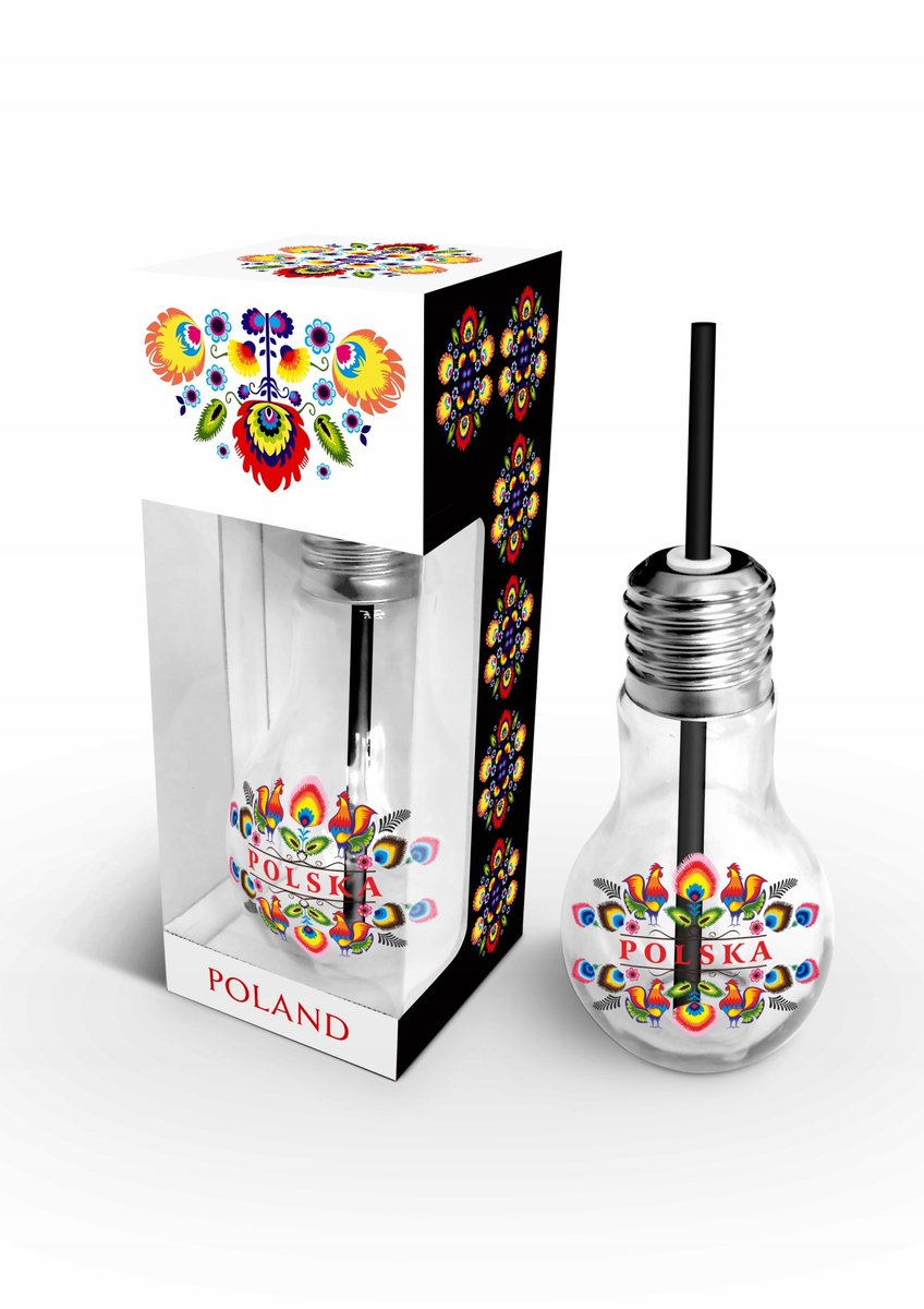 Glazen Lampvaas FOLK met Rietje 400 ml - Uniek Nederlands Design