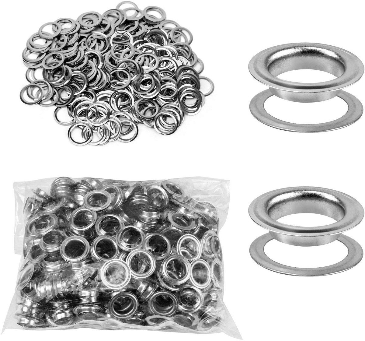 Solidchoice - Grommet Tool Set met 500 Grommets en Ringen voor Diverse Toepassingen