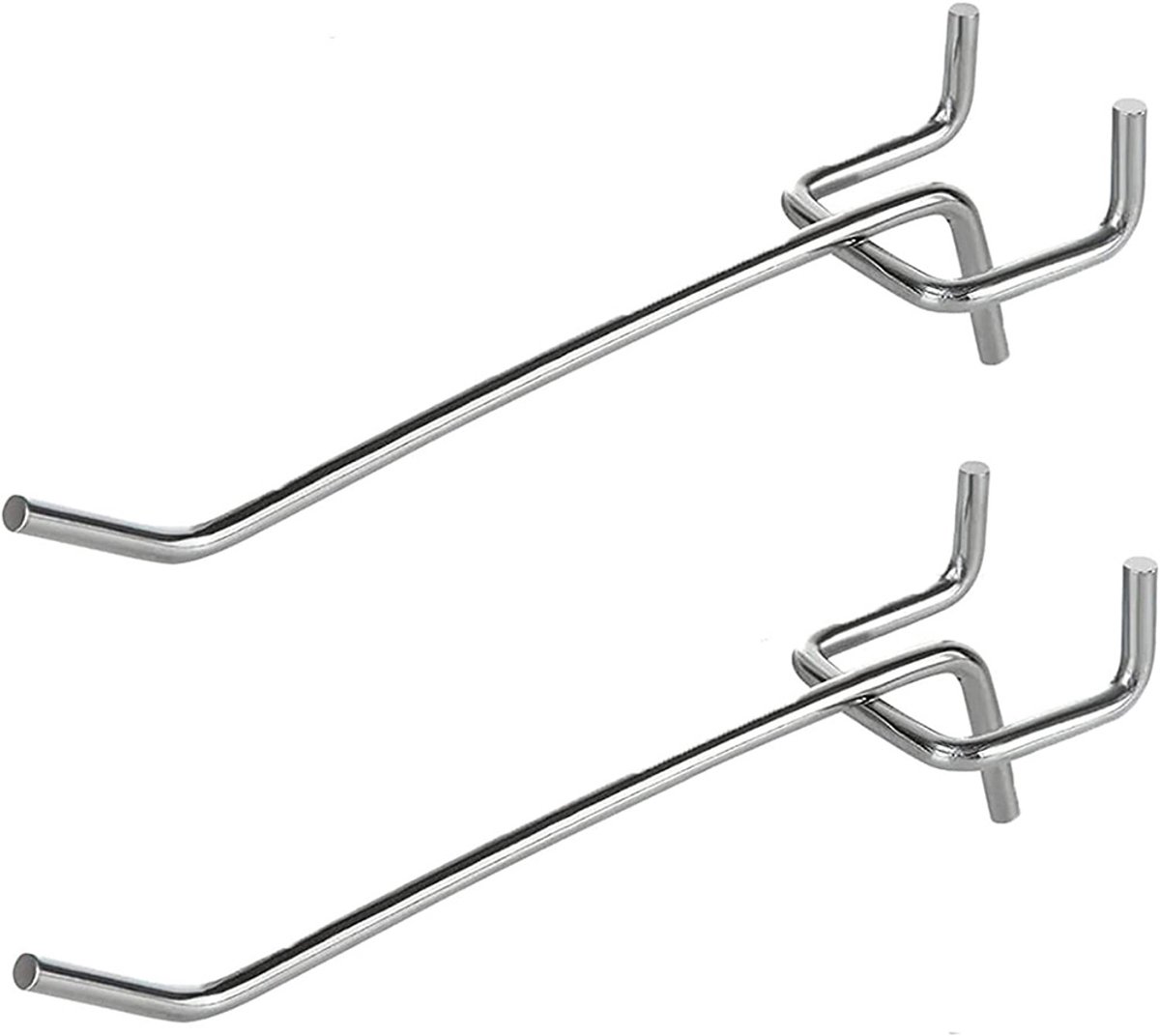 Gereedschapswandhakenset - Geperforeerde wandhaken - Metalen haken - 32 mm metalen haken - Voor geperforeerde platen - 100 stuks