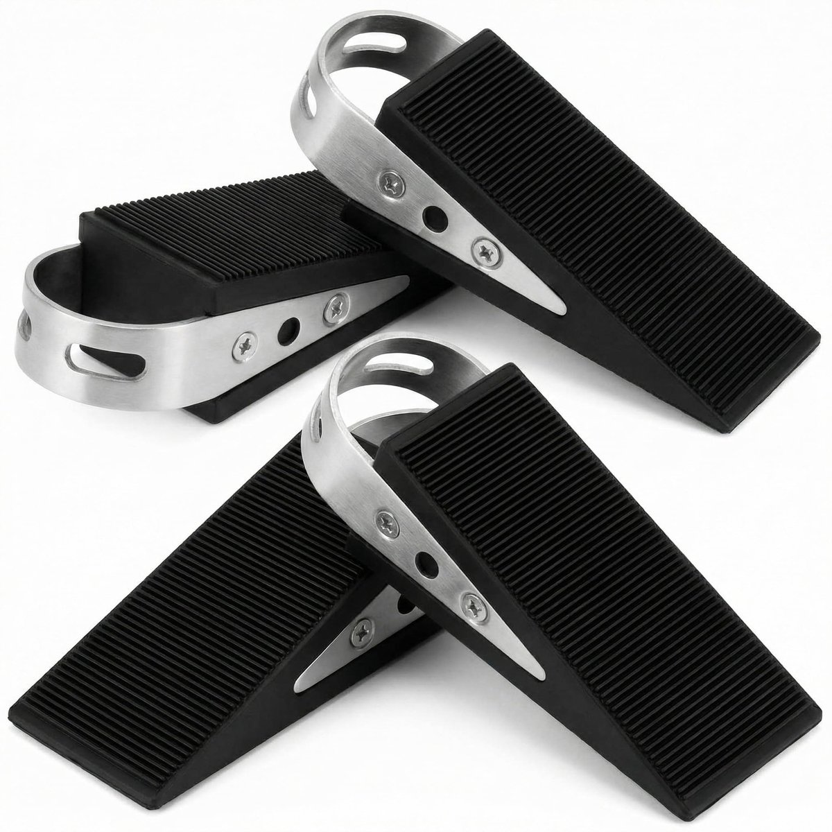 Solidchoice - Set van 4 Rubber Deurstoppers met Antislip Onderkant