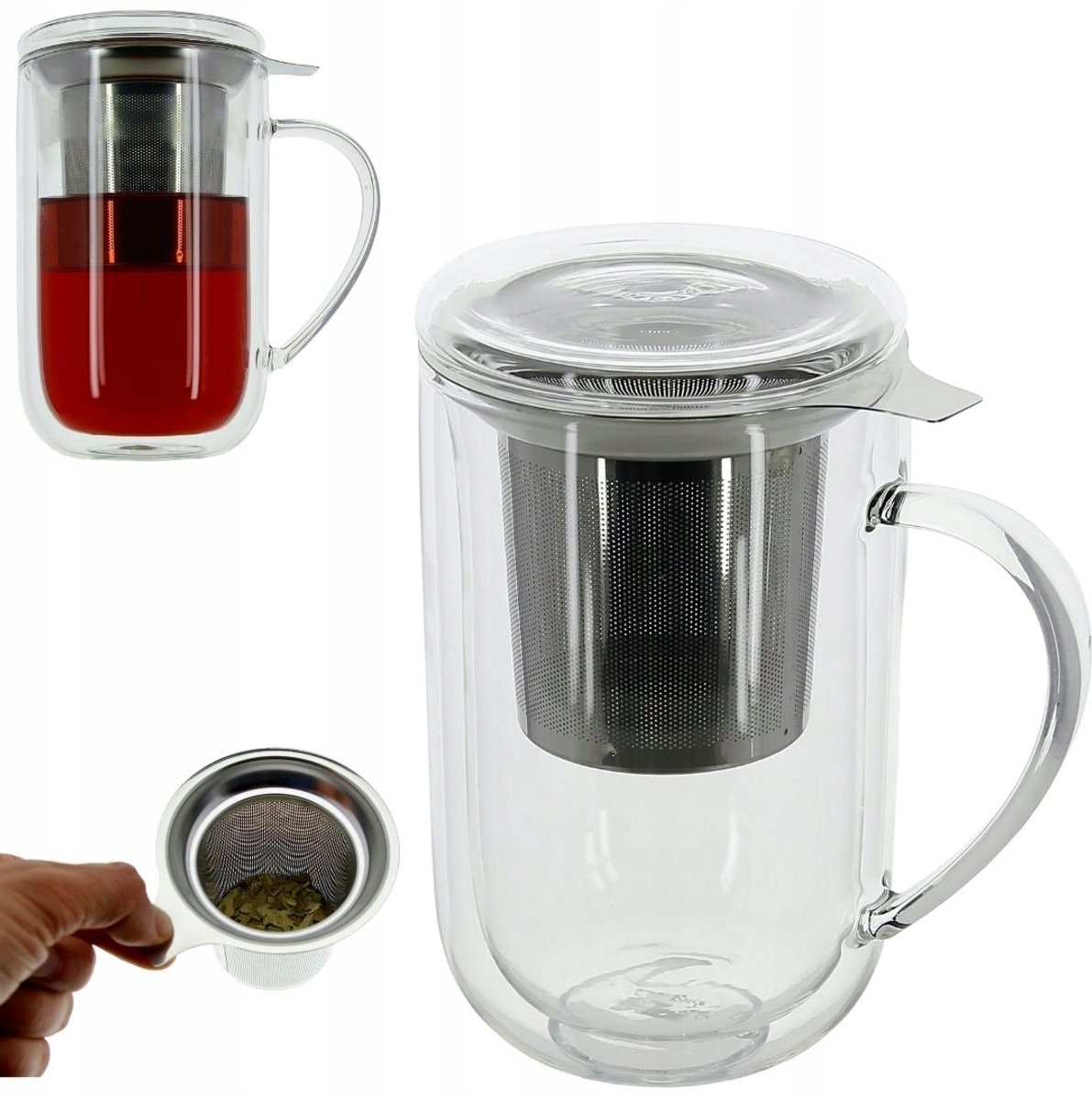 Glazen Thermische Mok met Stalen Infuser - 470ml
