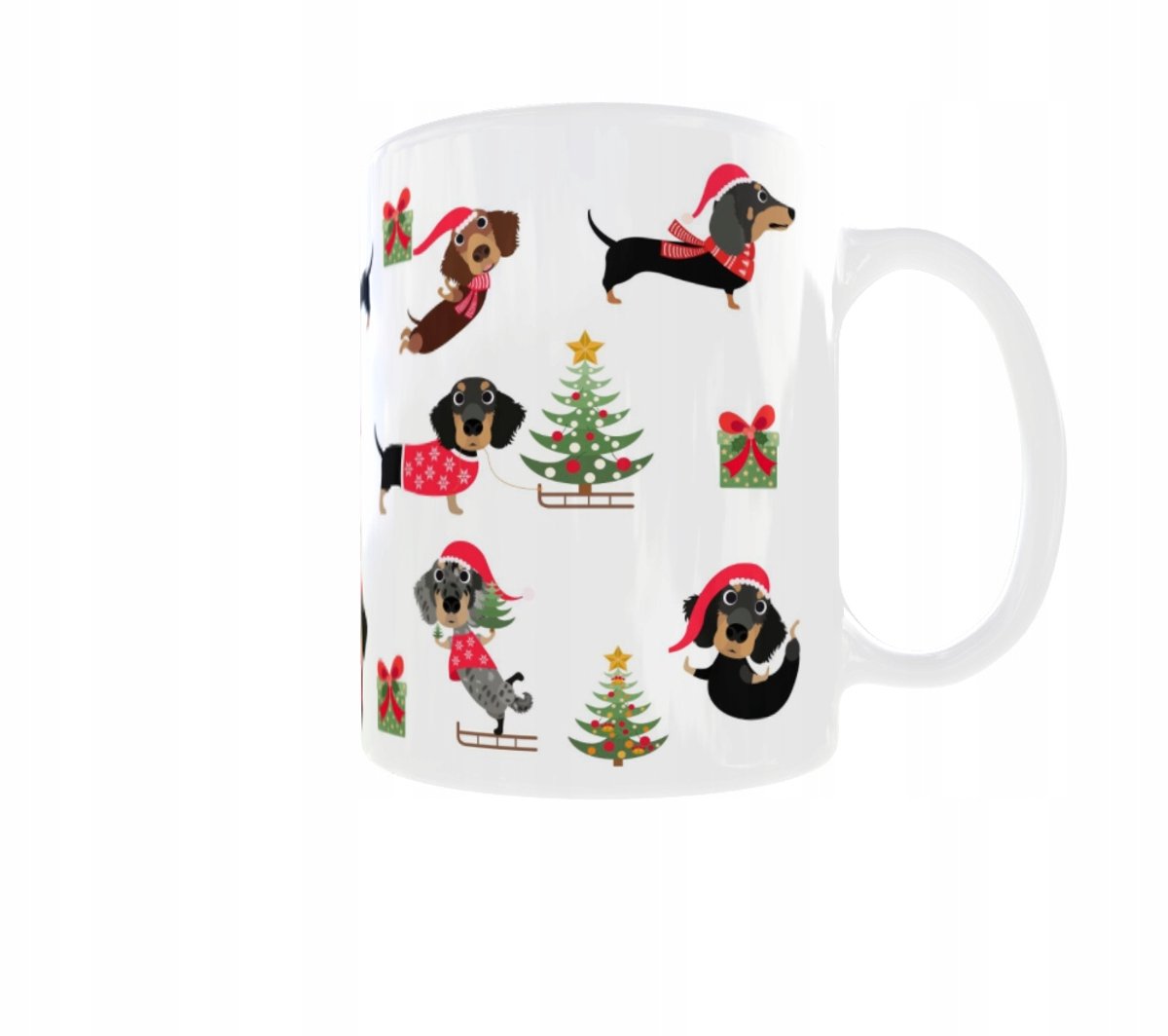 Keramische Mok 330ml - Dachshund Liefhebbers - Kerst Thema