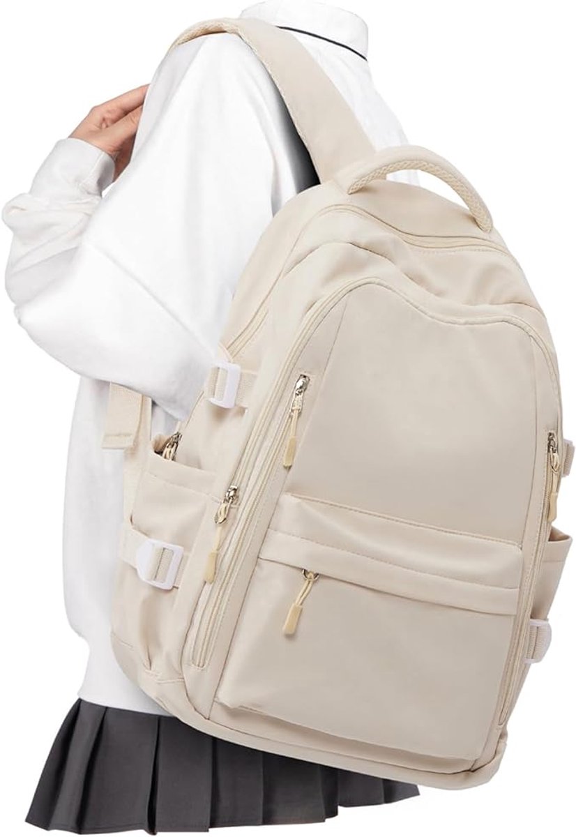 Schoolrugzak - Grote Nylon Rugzak - Unisex - lichtgewicht Schooltas - Waterdichte Rugzak - School Rugtas - School Student Schooltas -Met Grote Capaciteit voor Studenten, School, Reizen en Dagelijks Gebruik - 15.6 inch Laptopvak - 30 × 42 × 14 cm