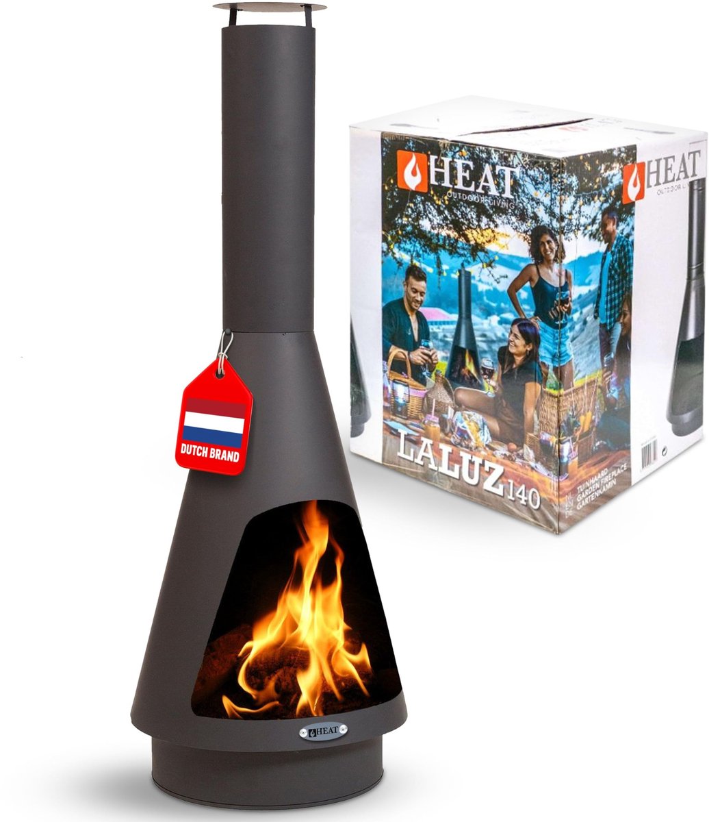 Solidchoice - Moderne Buitenhaard van Zwart Staal met Regenkap