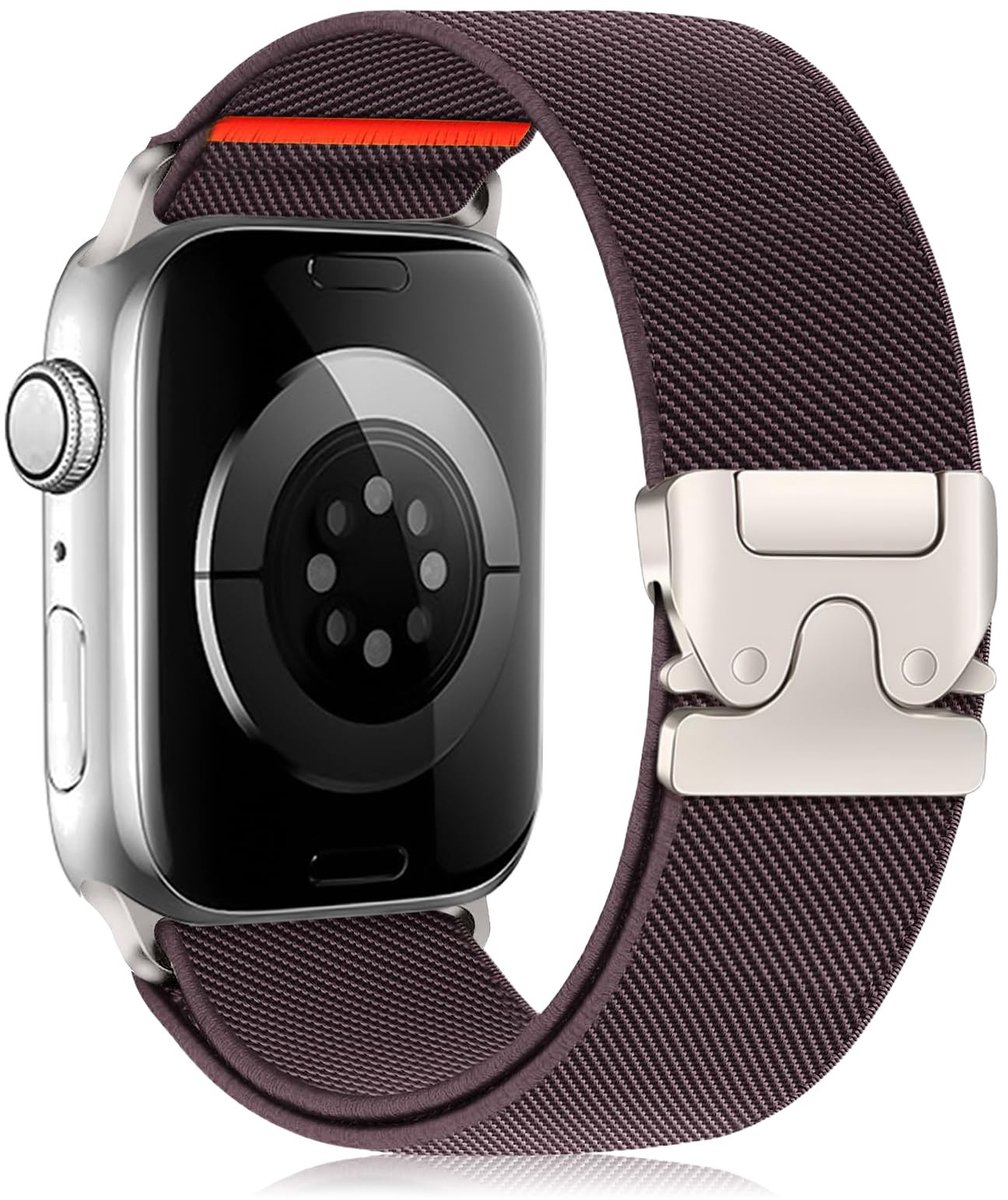 Solidchoice - Gevlochten Nylon Armband voor Apple Watch in Rookpaars