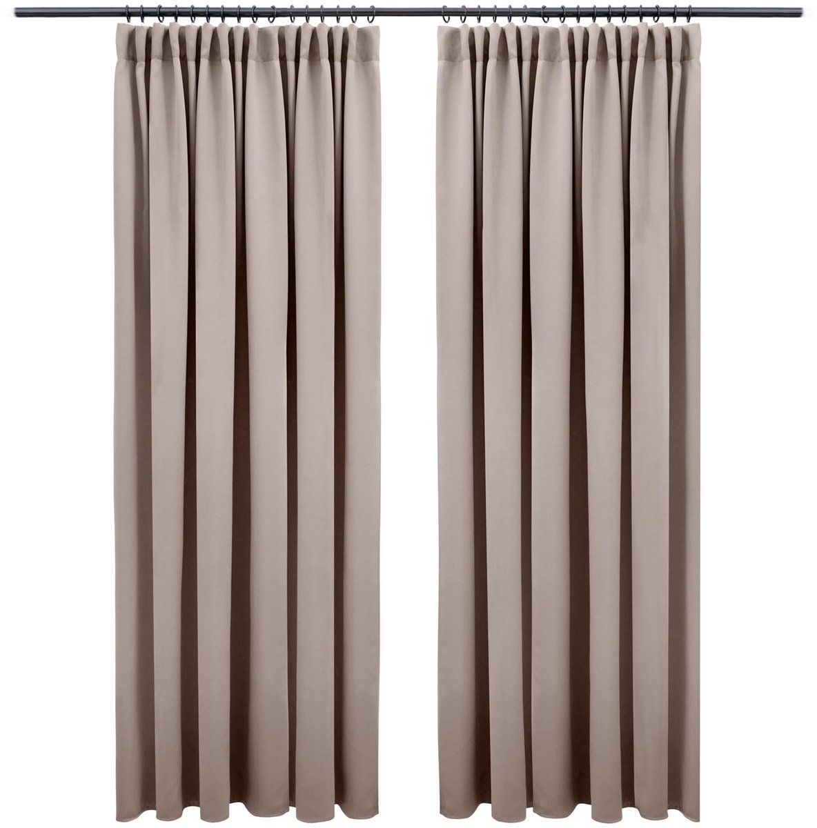 Solidchoice - Blumtal Verduisteringsgordijnen met Plooiband - Set van 2 (265 x 140 cm)