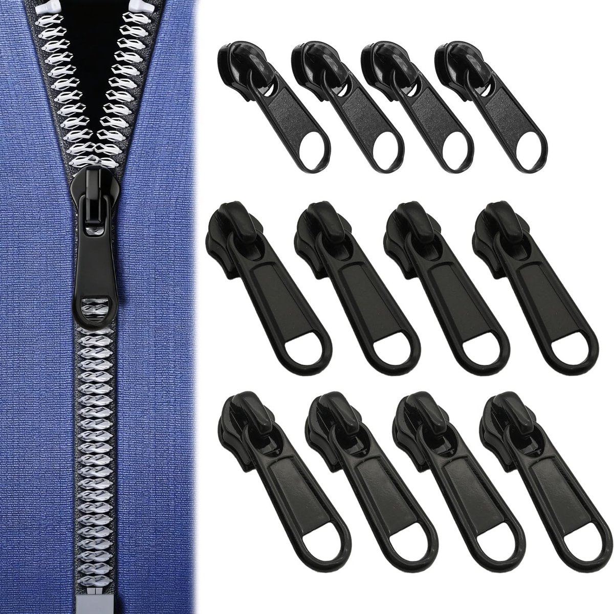 Solidchoice - 12-delige Zipper Vervangingskit voor Ritsen