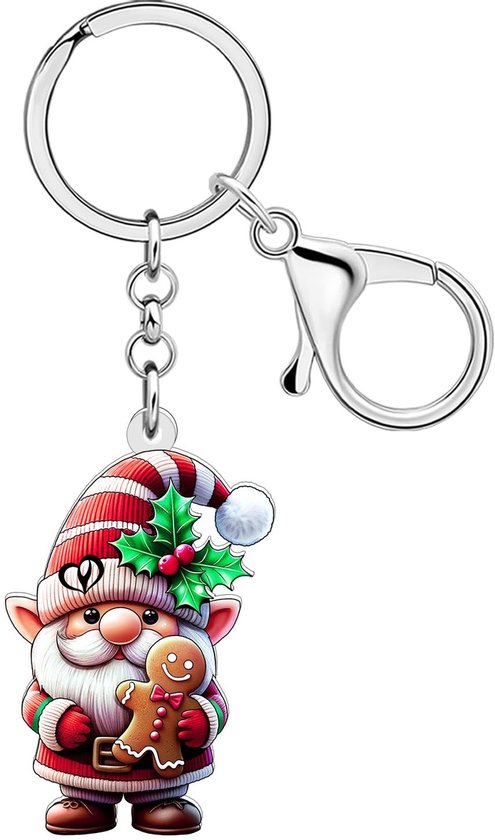 Solidchoice - Acyrlic Winter Kabouter Sleutelhanger voor Feestelijke Decoratie