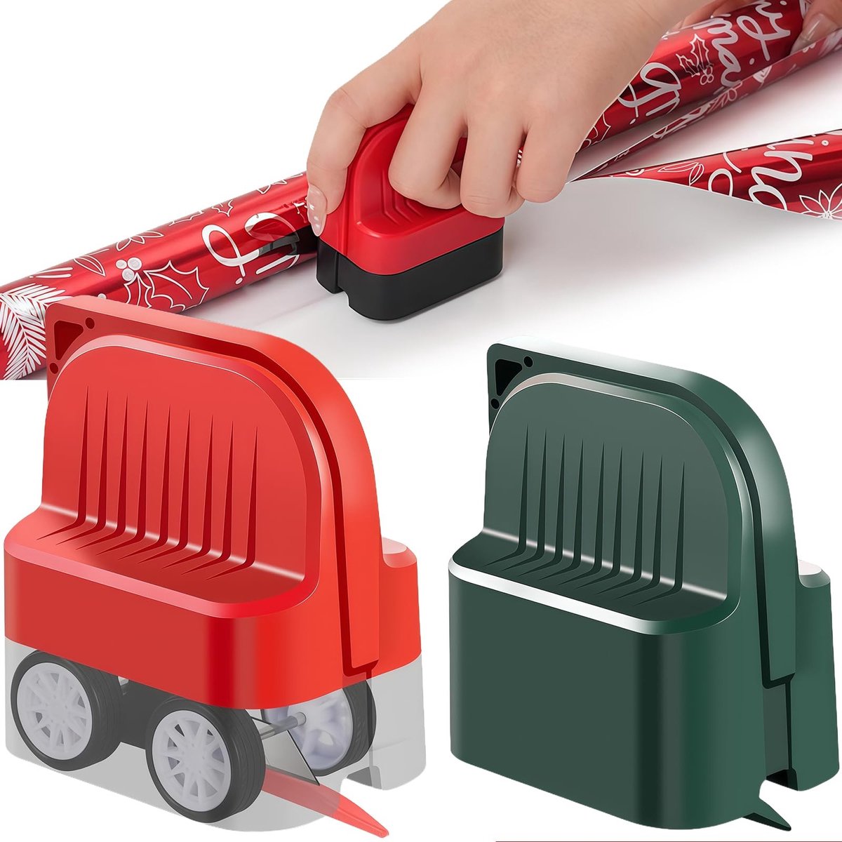 Cadeaupapierschaar set van 2 - Snelle en nauwkeurige cadeaupapiersnijder voor verjaardag, kerst en vakantie - Ideaal voor het verpakken van geschenken