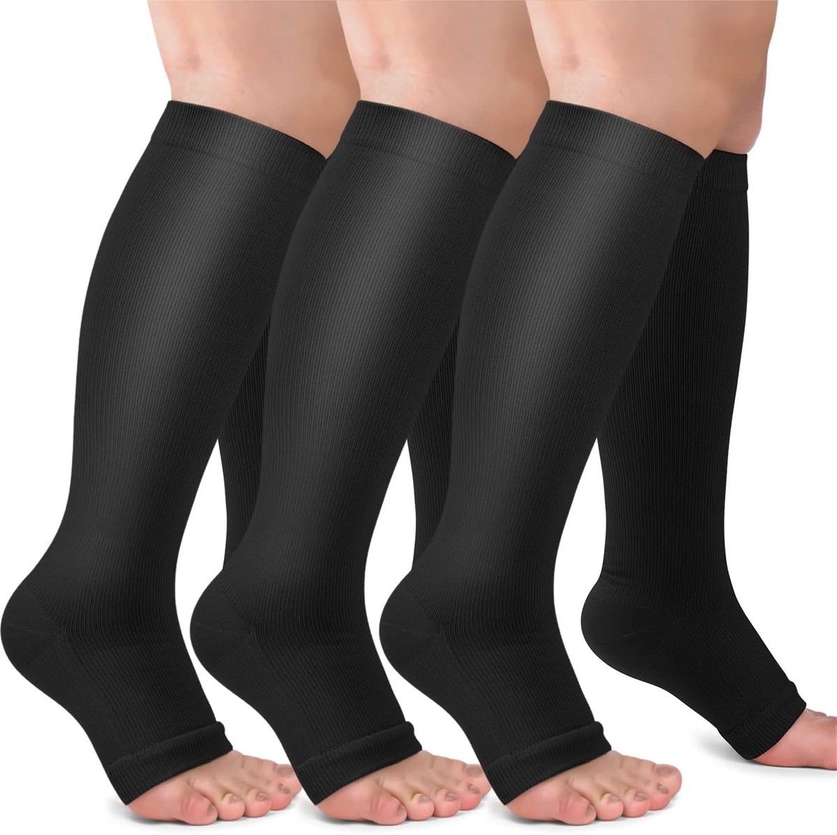 ACTINPUT Compression Socks for Men and Women, 15-20 mmHg Thrombosis Stockings, Open Point, Graduated Support - ShopVlot