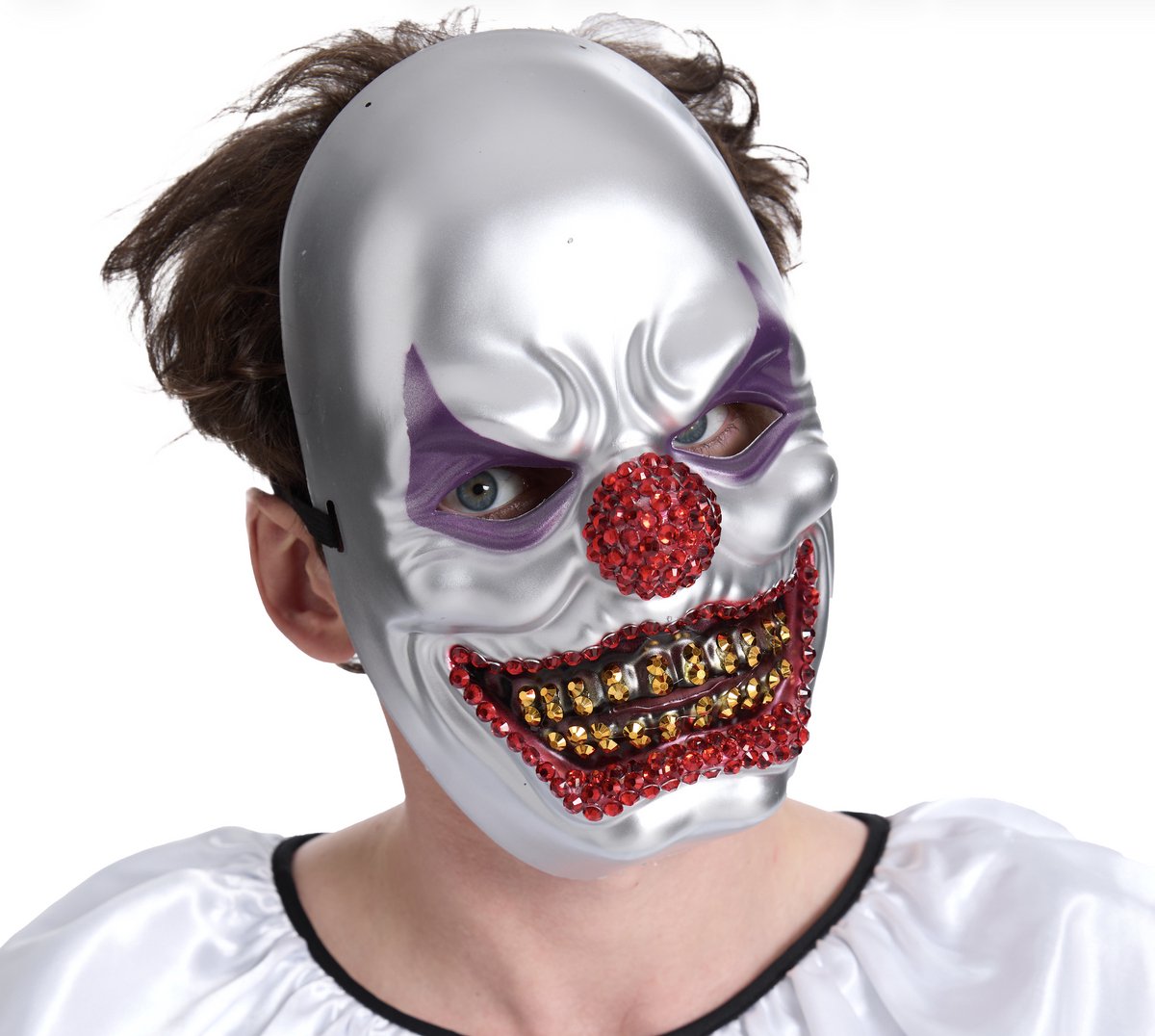 Joya Party® Creepy Clown Masker Volwassenen | Halloween Masker | Horror Clown Masker met Glitters | Killer Clown Mask | Verkleed Accessoire | Elastische Band | One Size