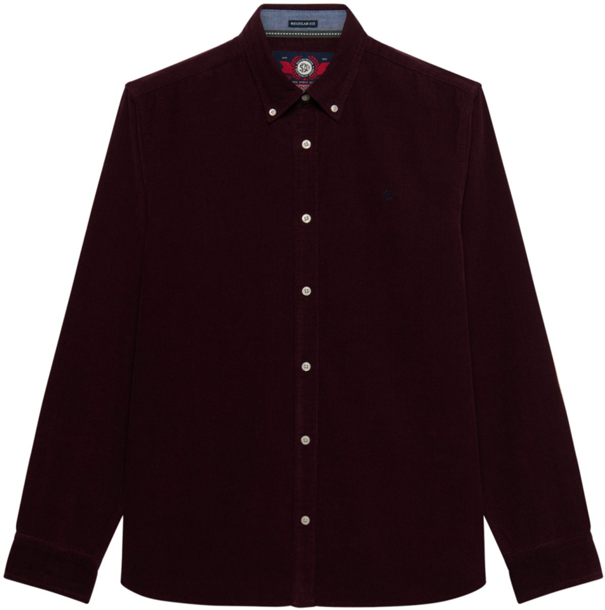 Superdry Overhemd Classic Needle Cord Shirt M4011044a Xps Winter Port Mannen Rood