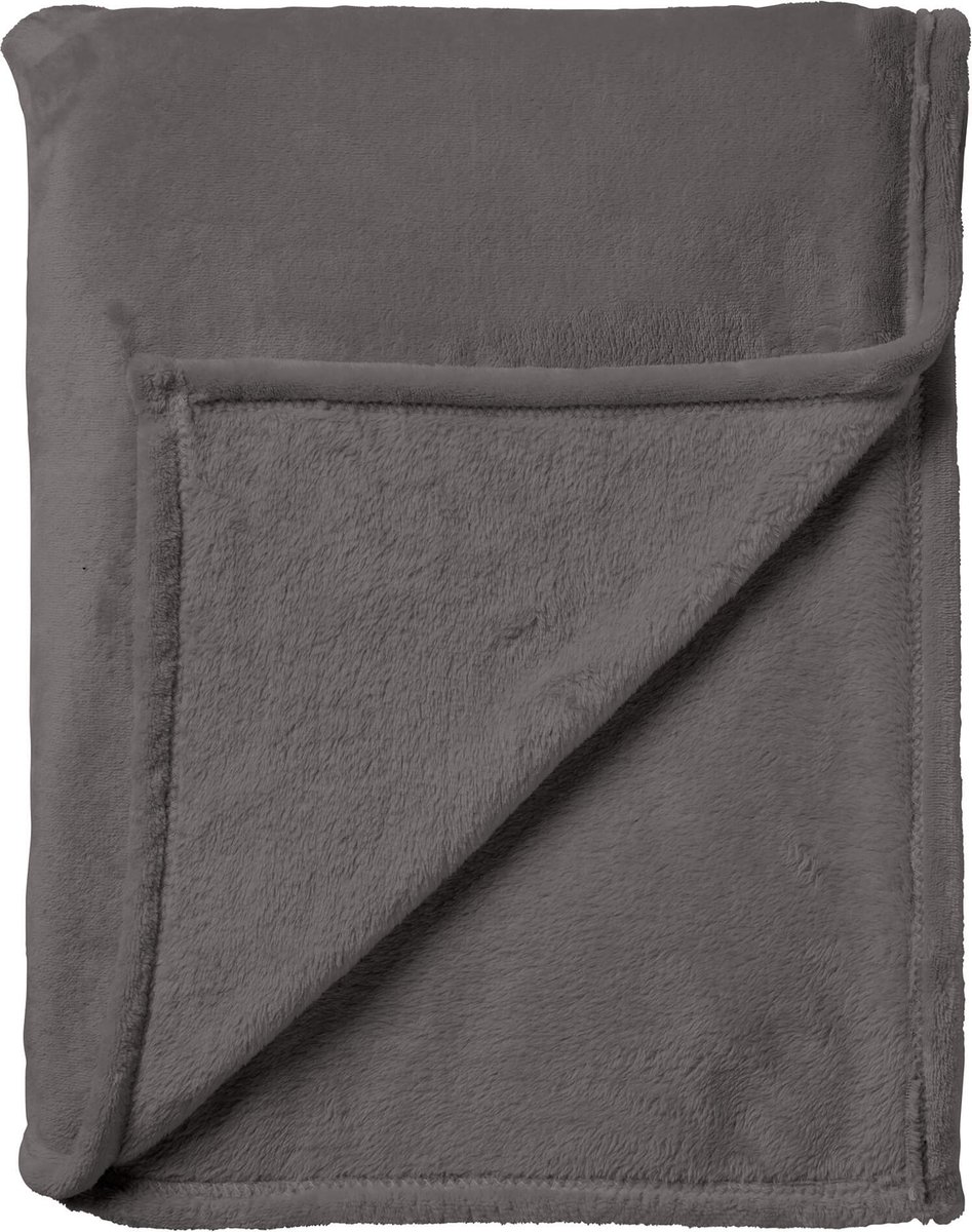 Dutch Decor - BILLY - plaid 150x200 cm - flannel fleece - gerecycled - Driftwood - taupe
