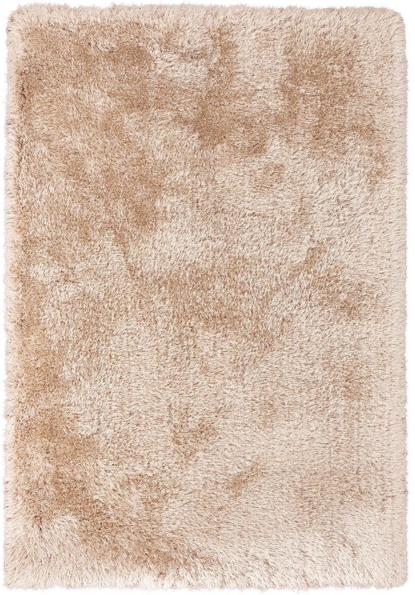 Padiro hoogpolig shaggy vloerkleed 120 x 170 cm - champagne - modern effen design - geschikt voor vloerverwarming - van polyester