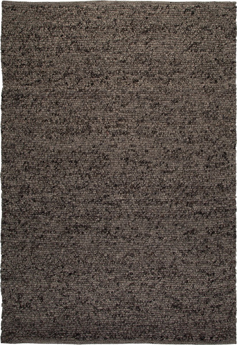 Padiro laagpolig vloerkleed 200 x 290 cm - grafiet - modern effen design - geschikt voor vloerverwarming - van wol