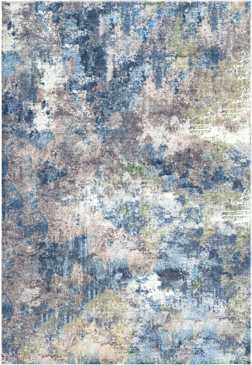 Padiro laagpolig vloerkleed 230 x 330 cm - meerkleurig - modern abstract design - voor binnen en buiten - van polyester en katoen