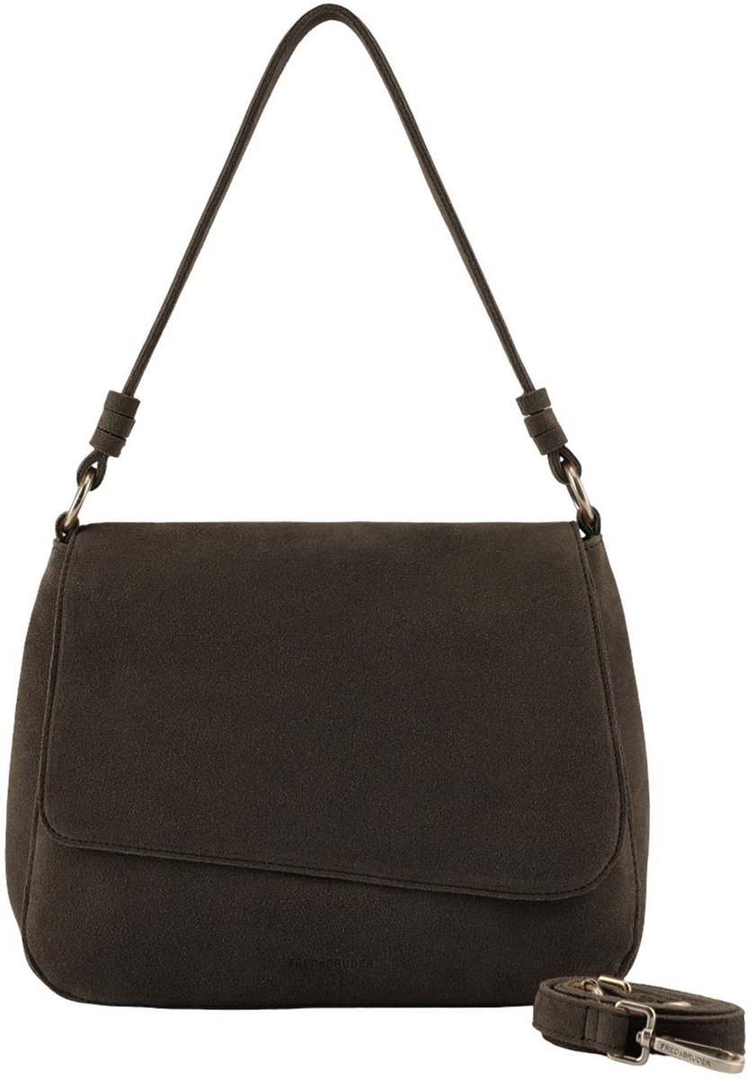 FREDsBRUDER Leren schoudertas Softly Collection Flap Bag Wren donkergrijs