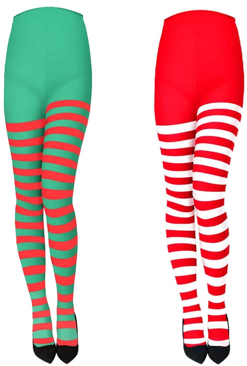 Solidchoice - 2 Paar Opaque Gestreepte Tights voor Vrouwen